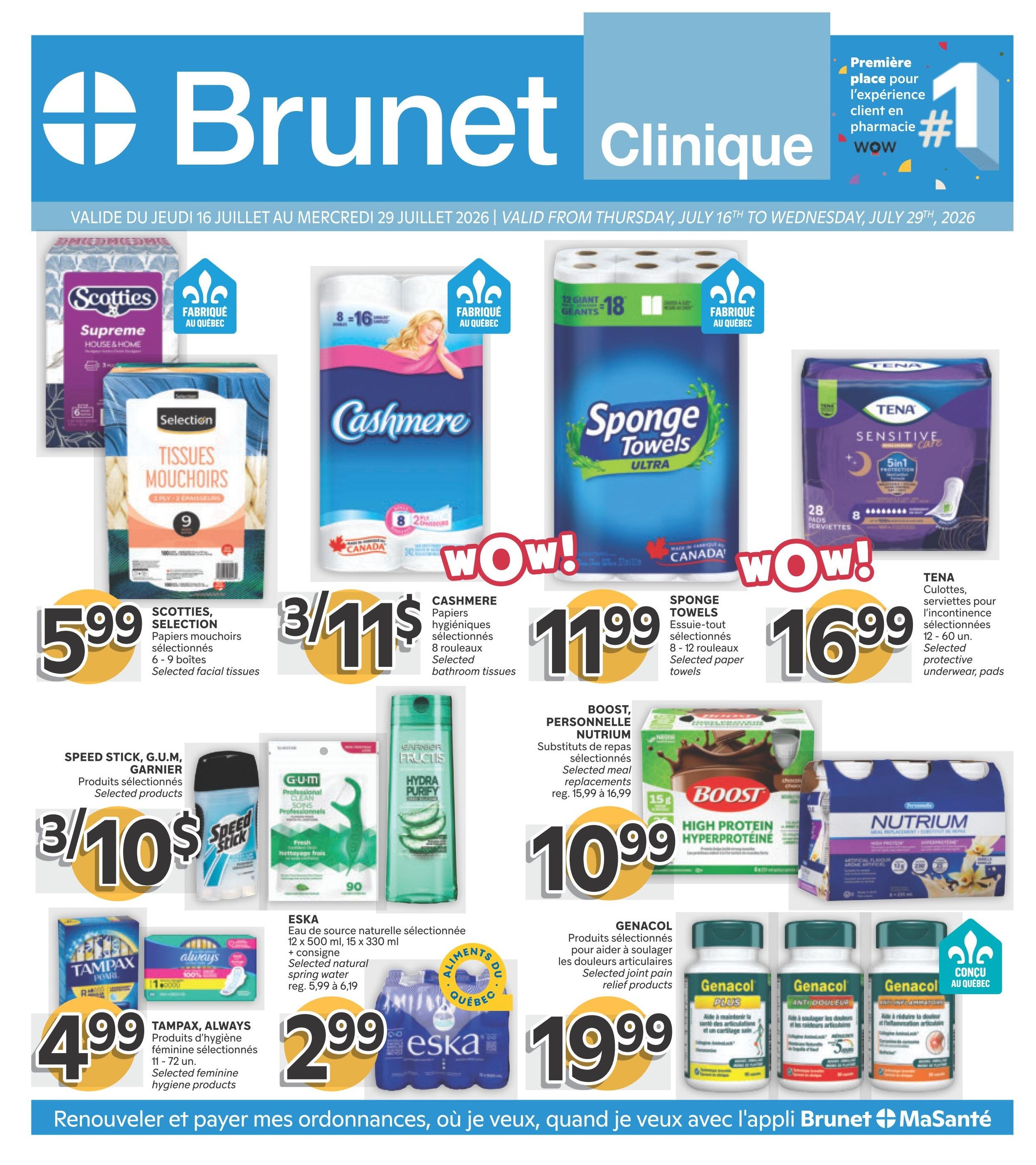 Brunet Clinique Flyer July 16 to 29