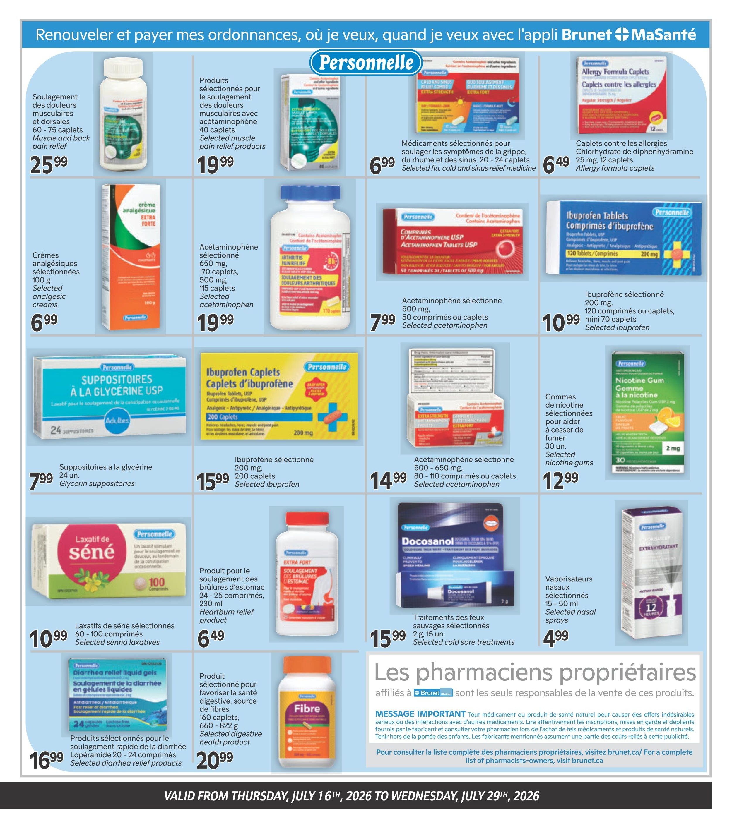 Brunet Clinique Flyer July 16 to 29