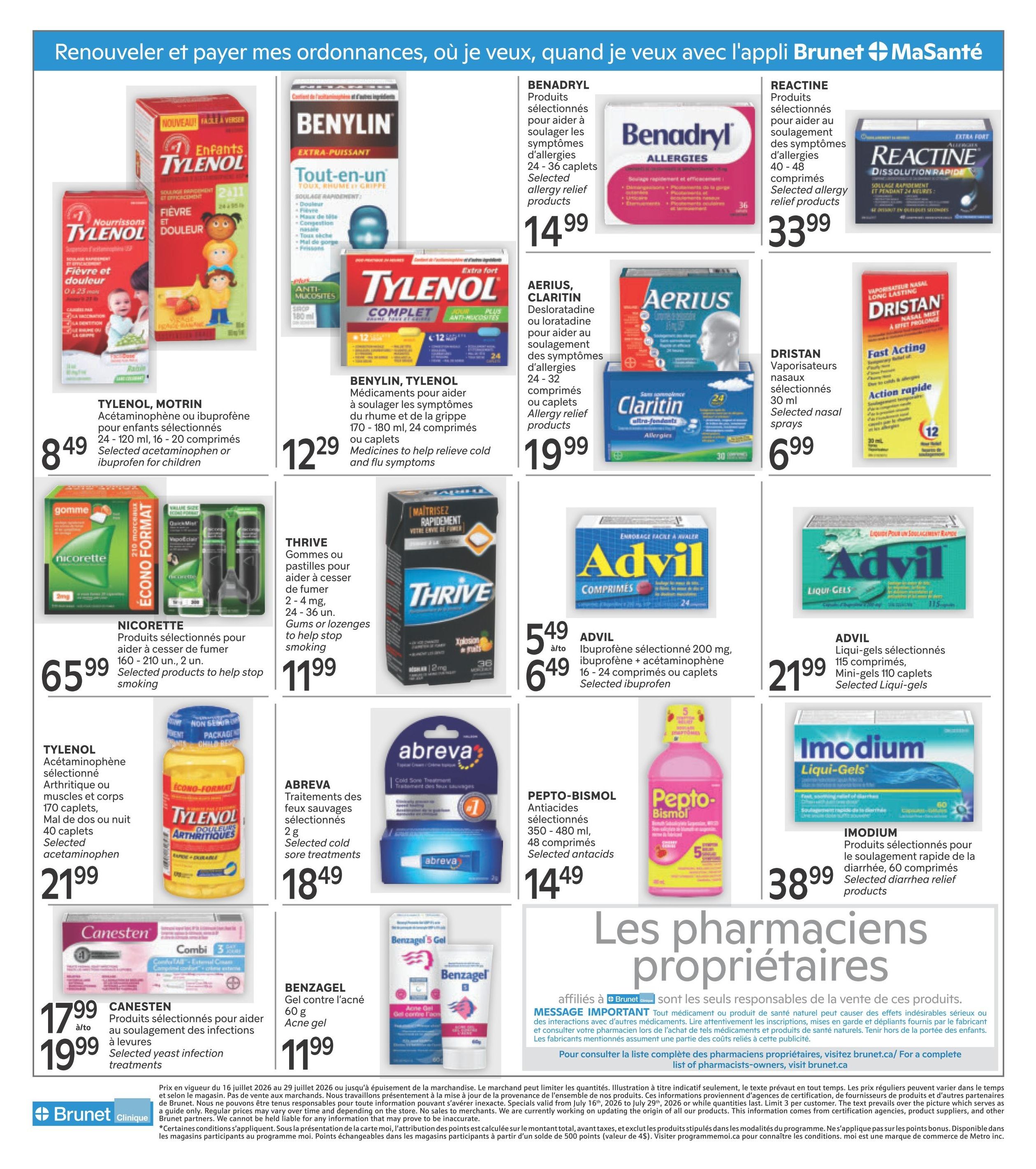 Brunet Clinique Flyer July 16 to 29