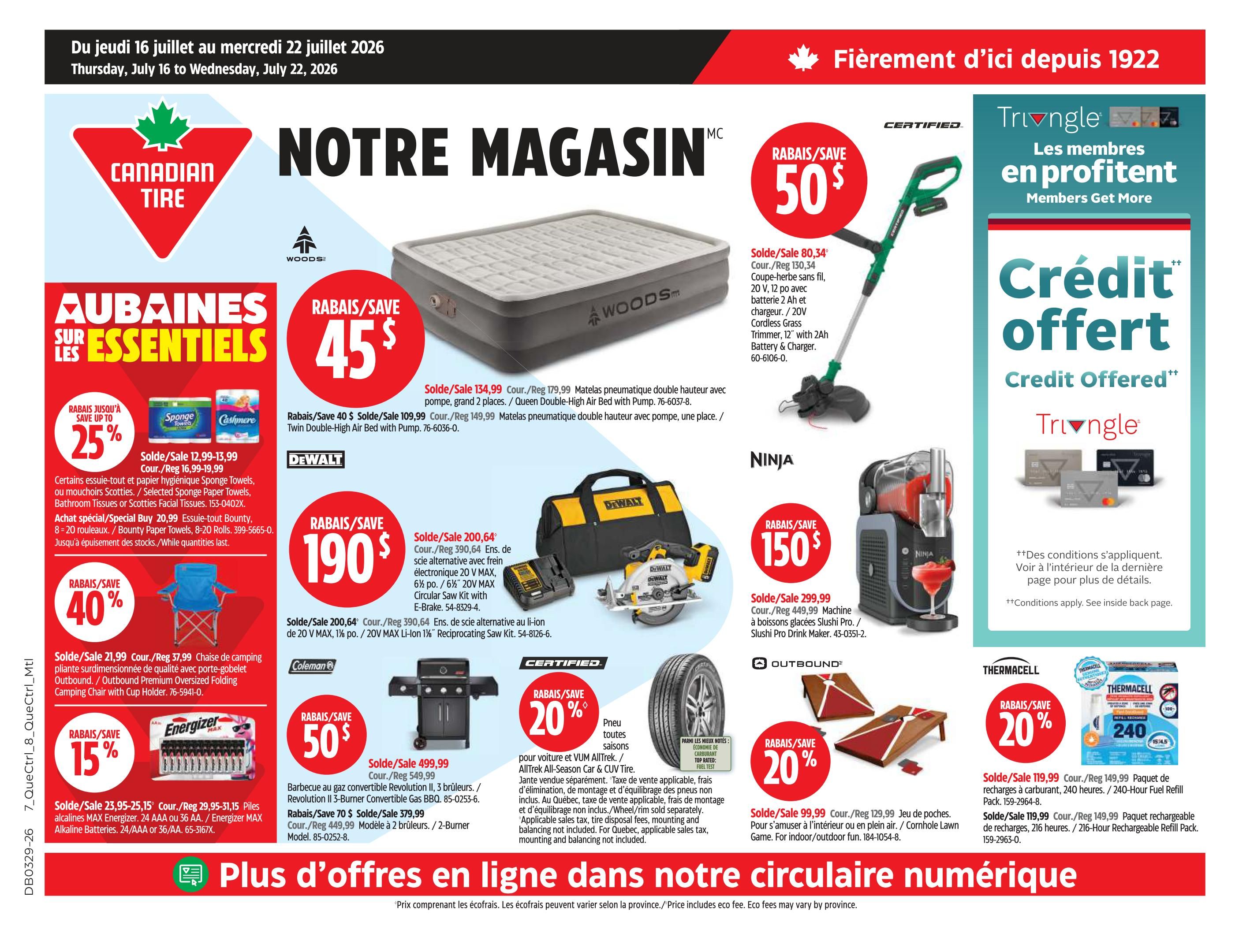 Canadian Tire (QC) Flyer July 16 to 22