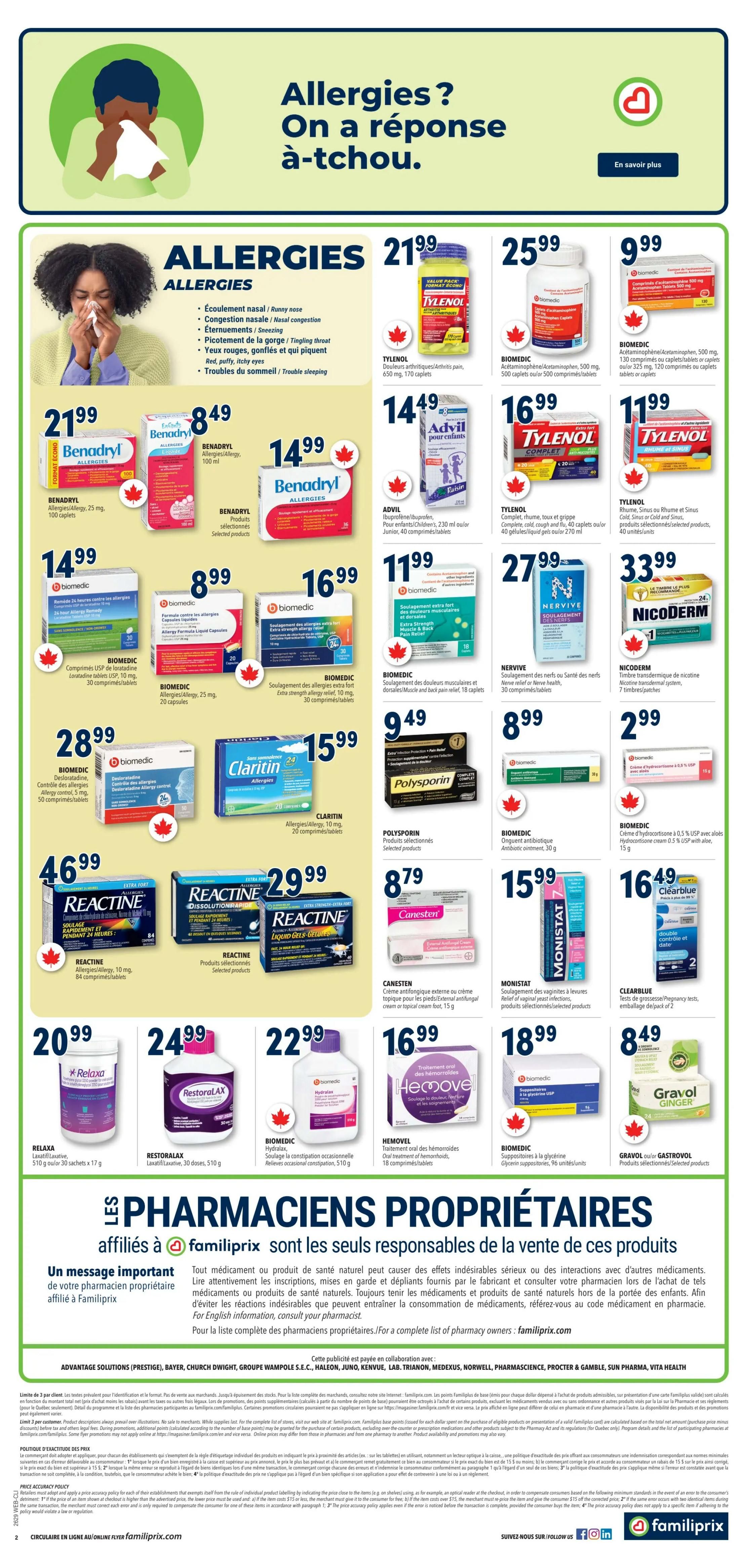 Familiprix Clinique Flyer July 16 to 22