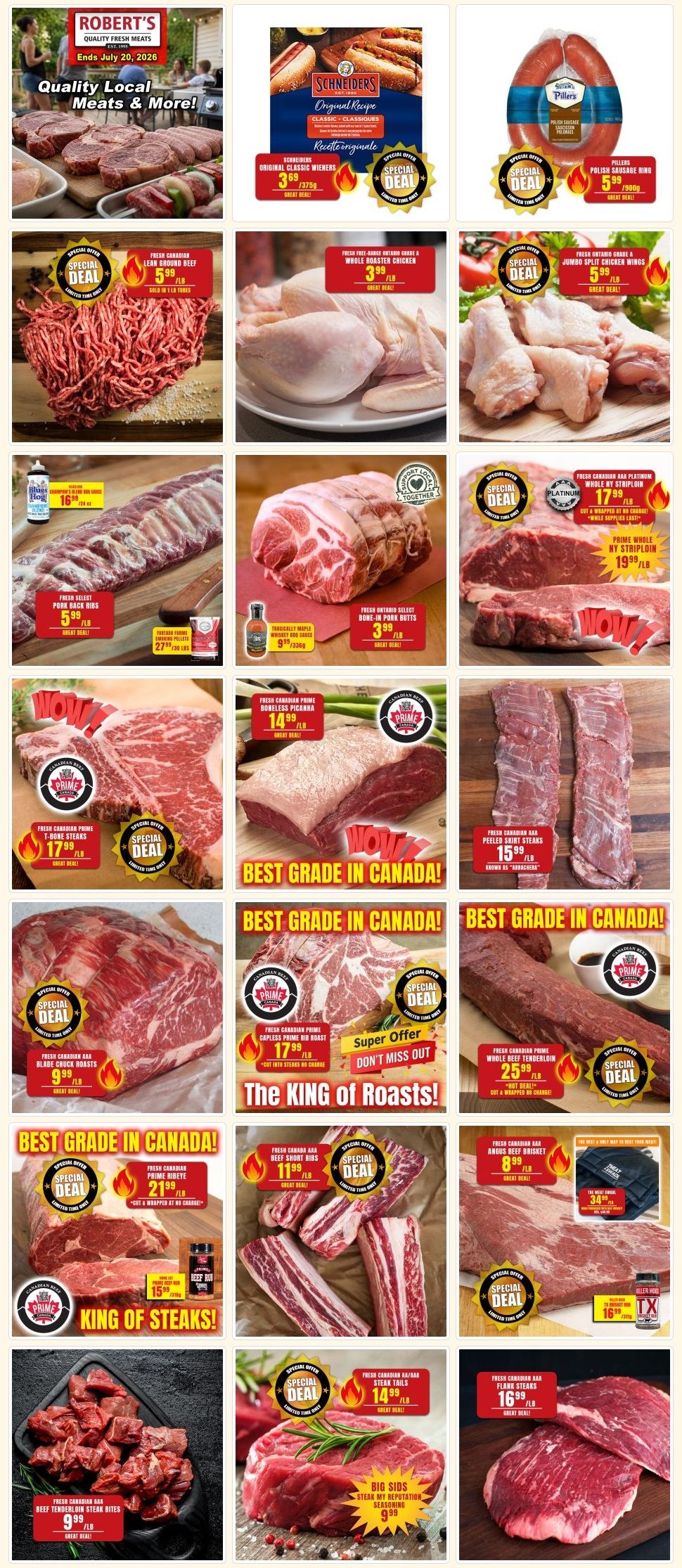 Robert's Quality Fresh Meats Flyer July 13 to 20