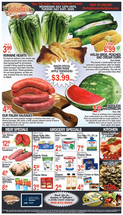 Battaglia's Marketplace Flyer July 15 to 21