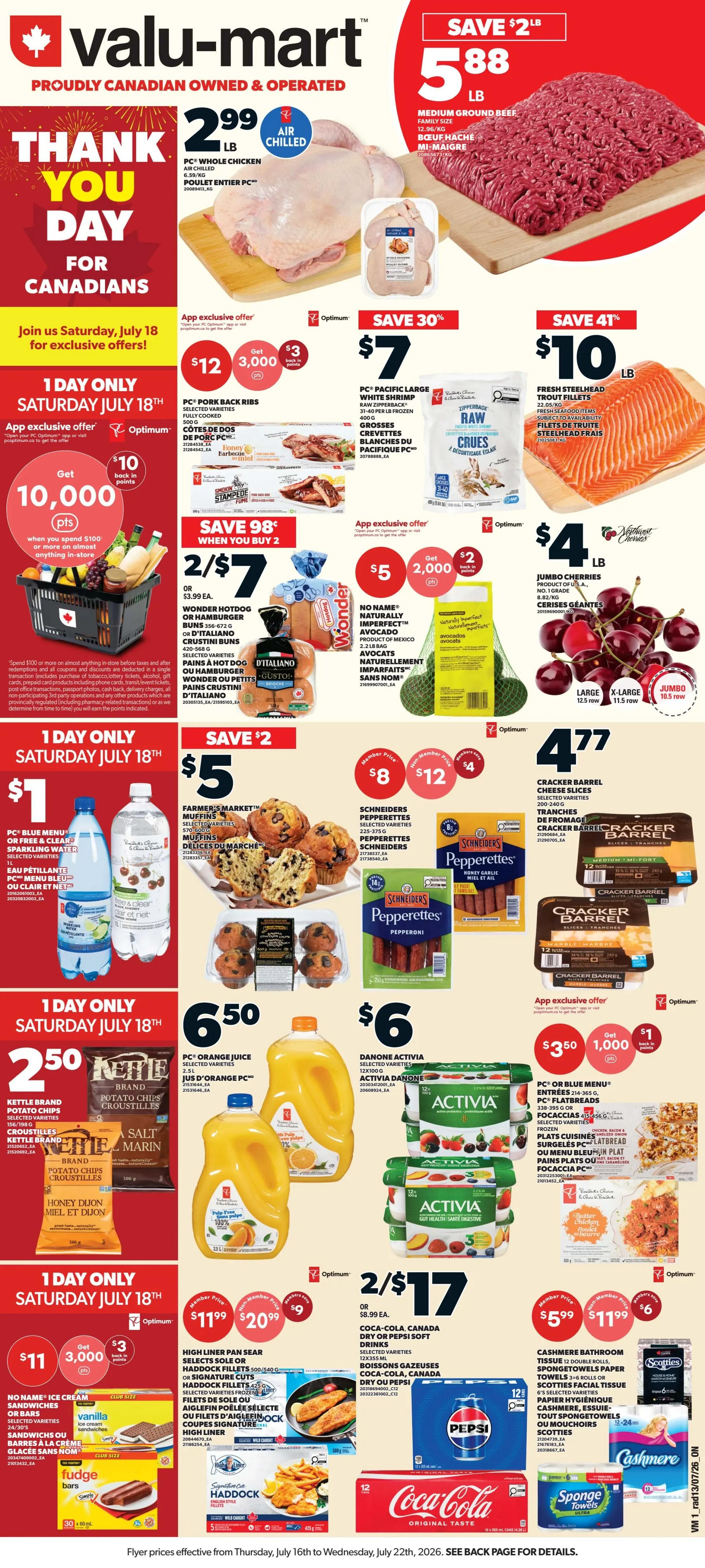 Valu-mart Flyer July 16 to 22