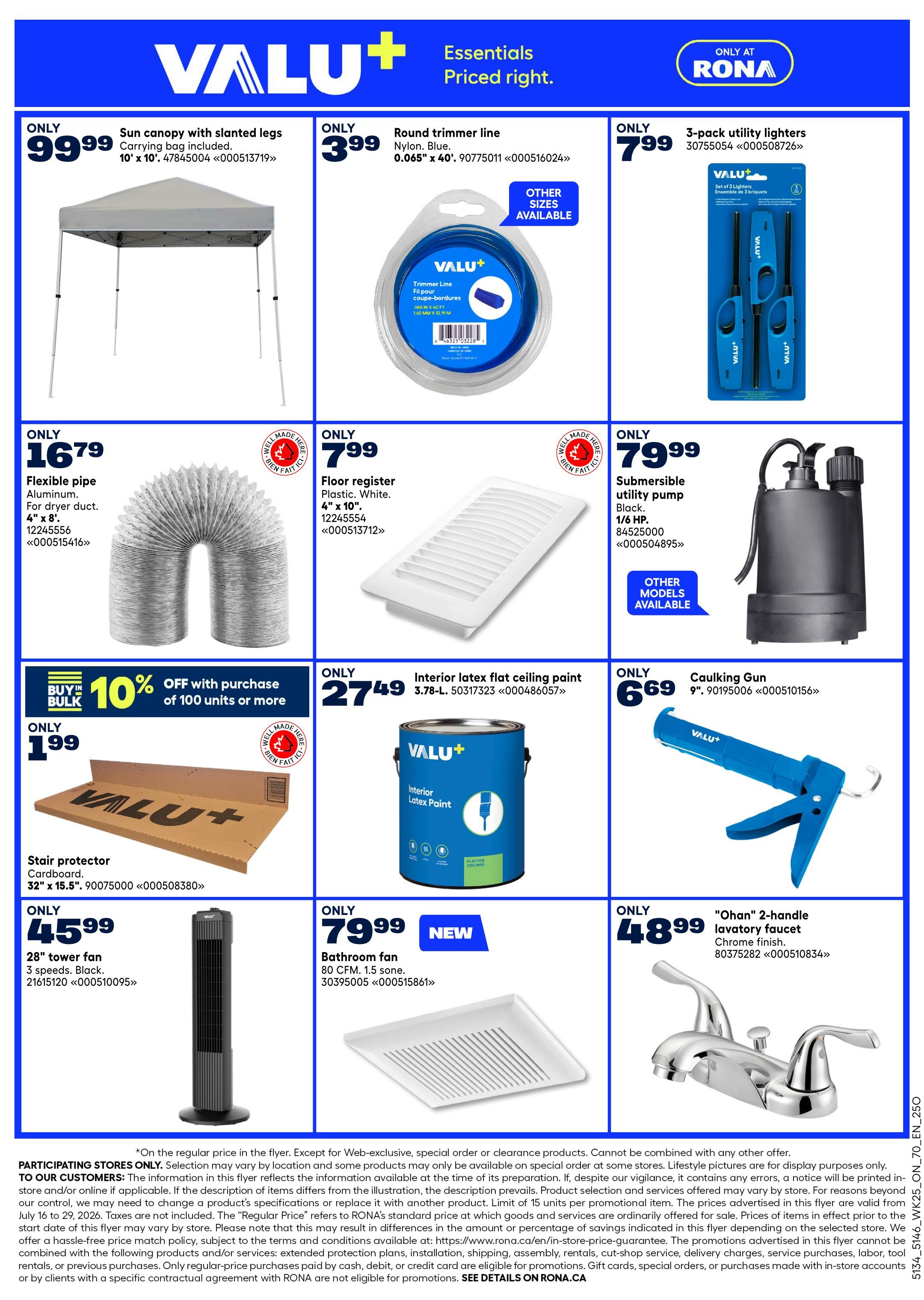 Rona & Rona+ (ON) Flyer July 16 to 29
