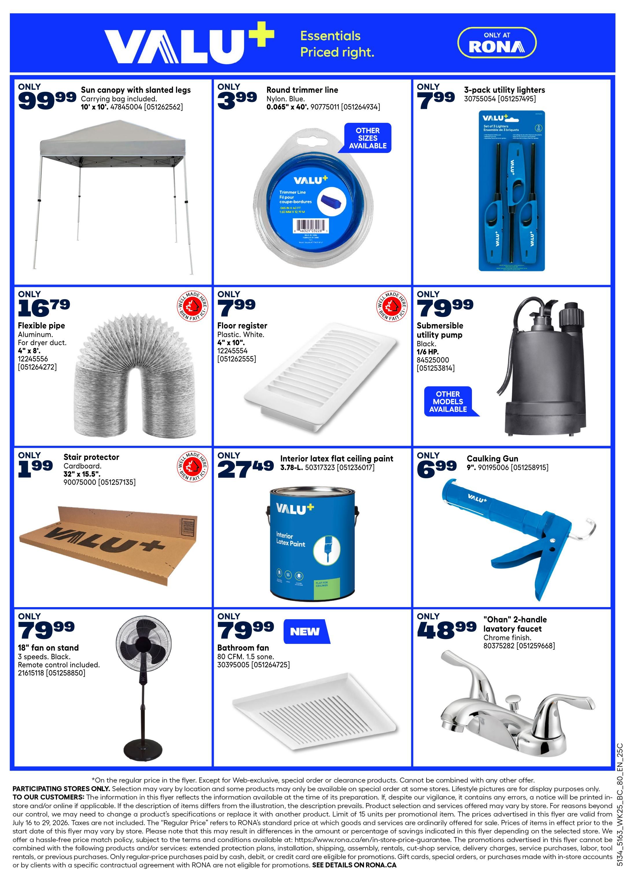 Rona & Rona+ (BC) Flyer July 16 to 29