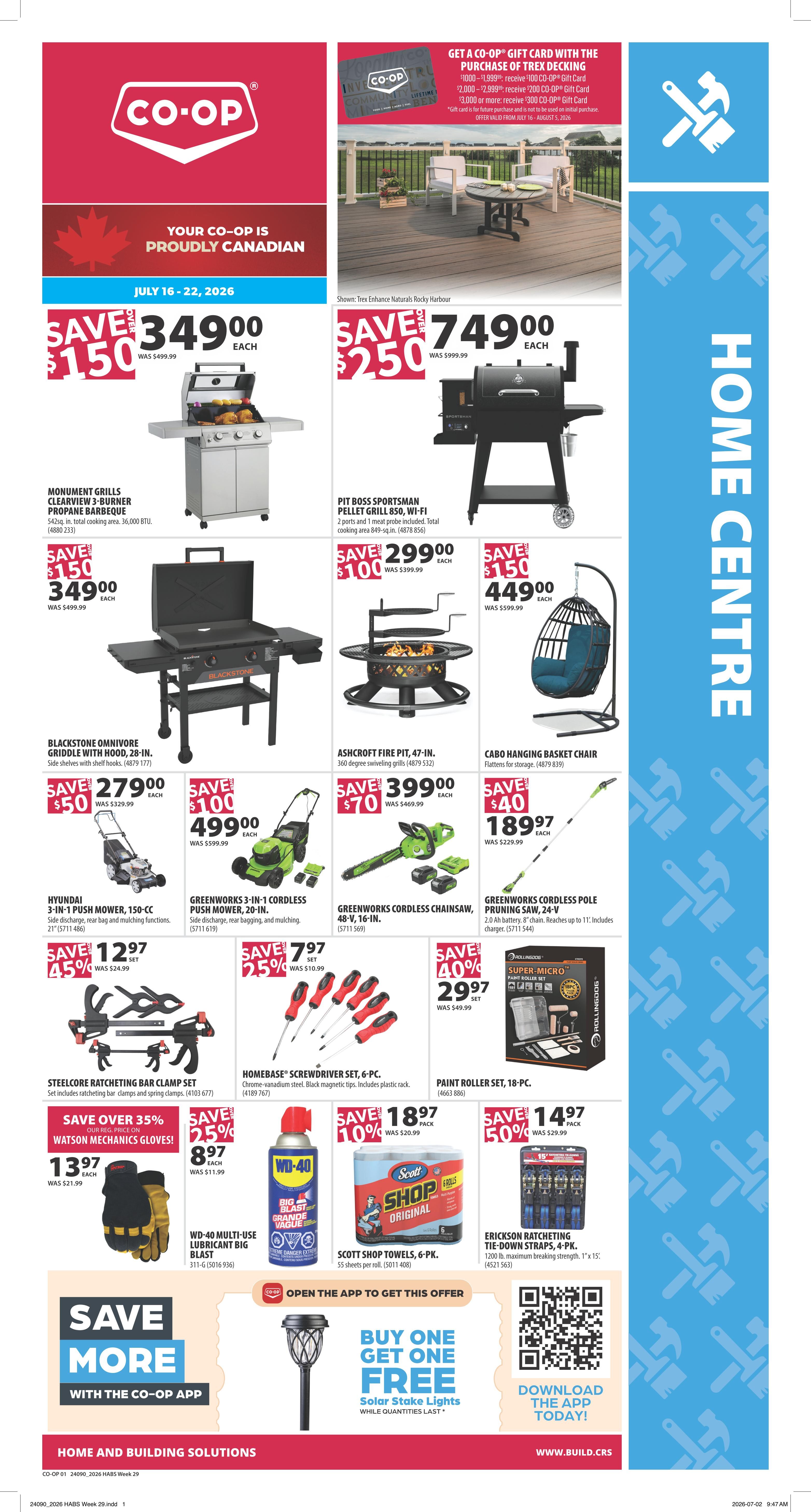 Co-op (West) Home Centre Flyer July 16 to 22