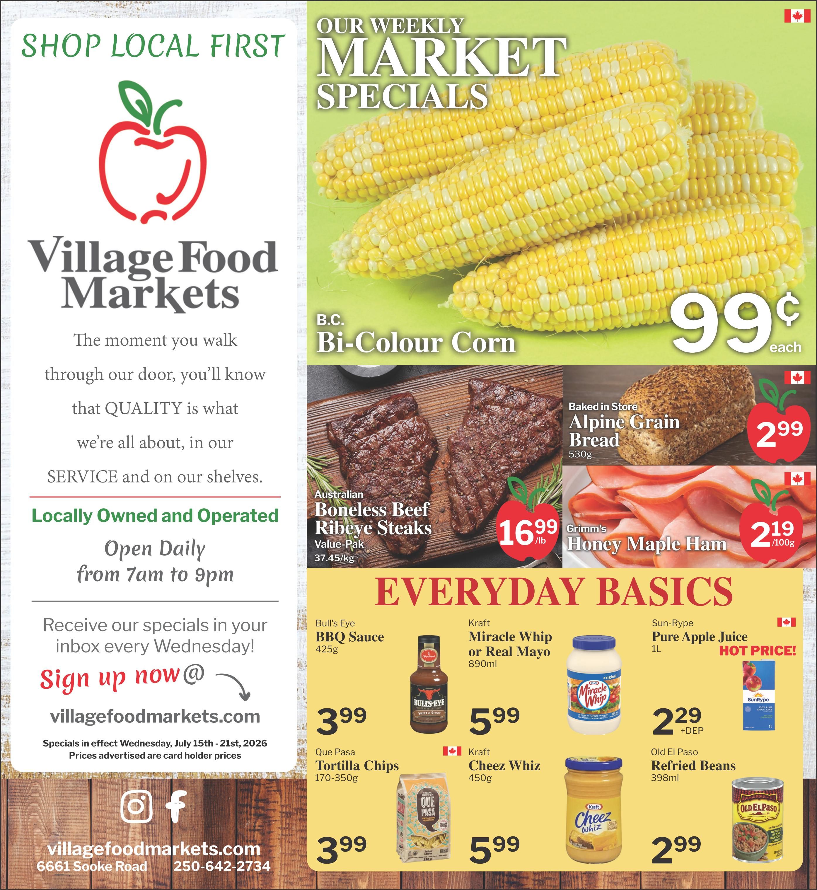 Village Food Markets Flyer July 15 to 21