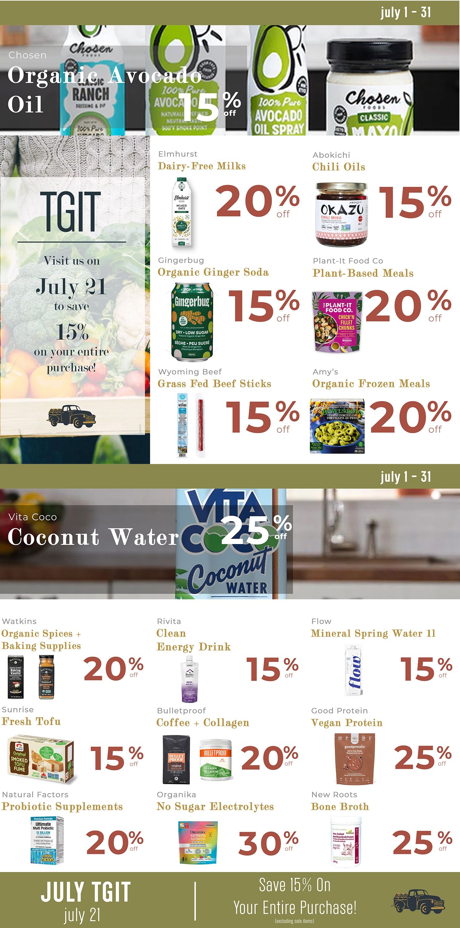 Dad’s Organic Market Monthly Flyer July 1 to 31