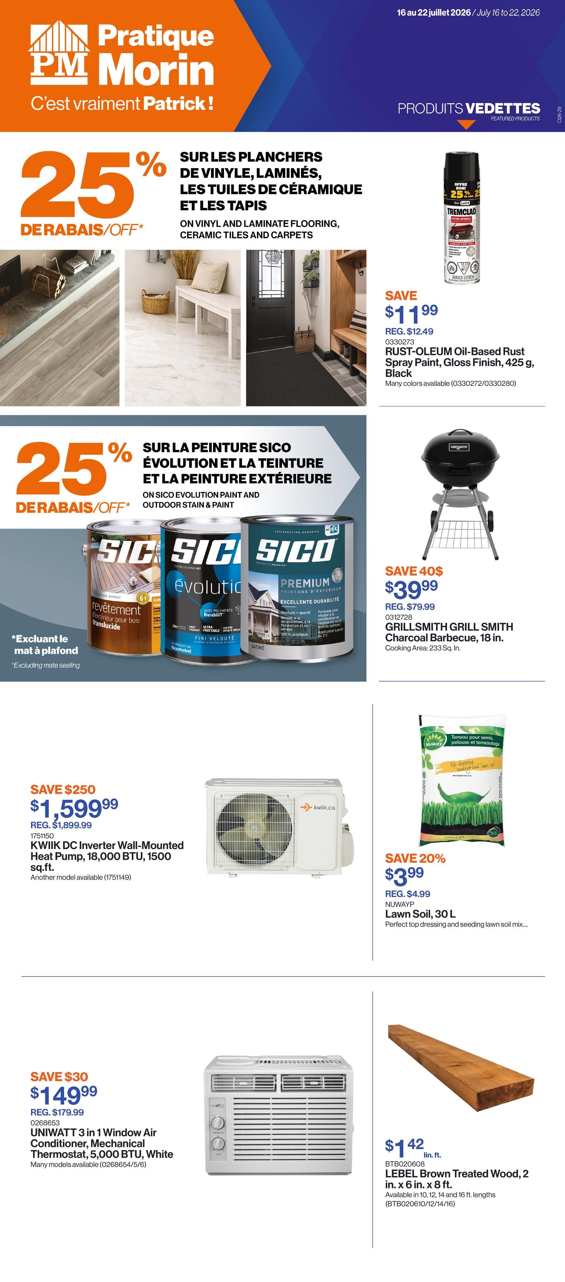 Patrick Morin Flyer July 16 to 22