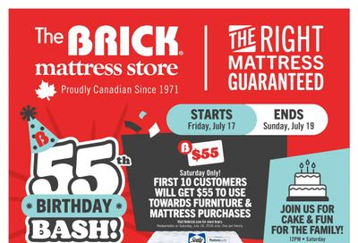 The Brick Mattress Store Flyer July 16 to 29