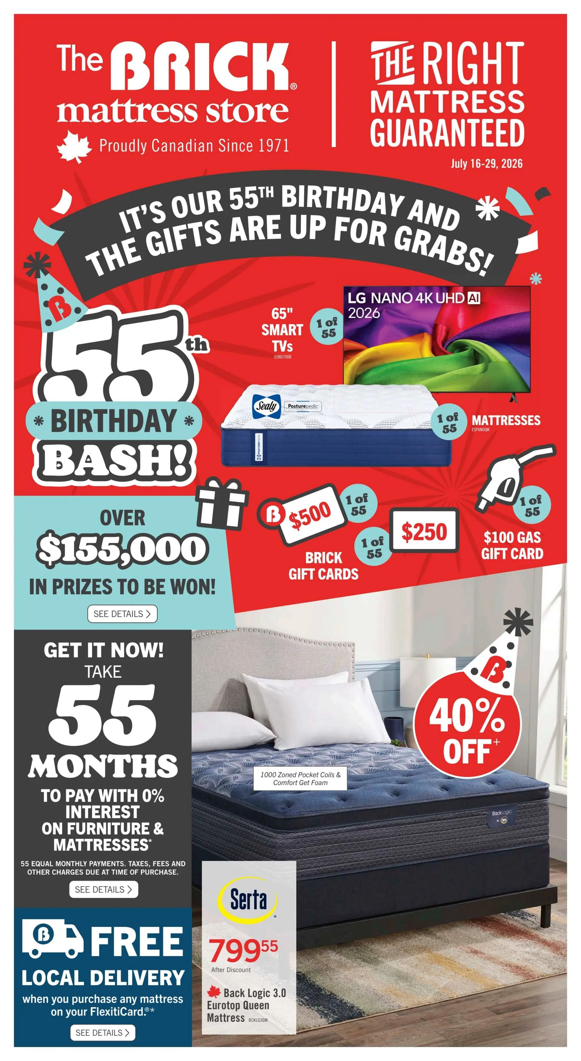 The Brick Mattress Store Flyer July 16 to 29