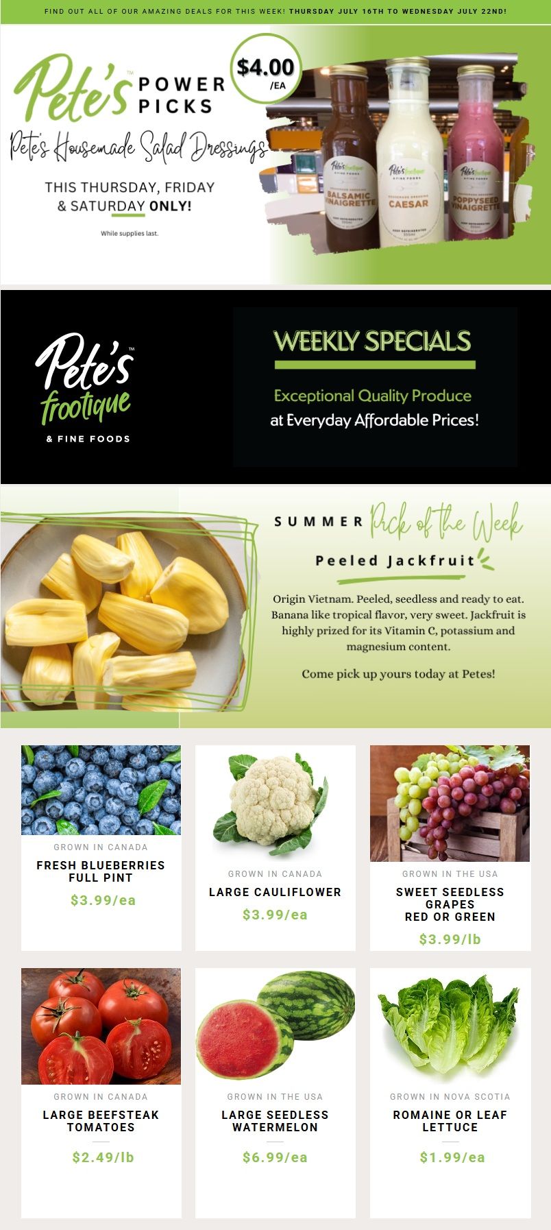 Pete's Fine Foods Flyer July 16 to 22
