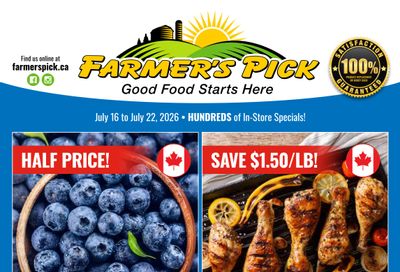 Farmer's Pick Flyer July 16 to 22