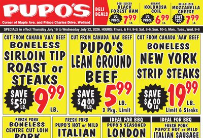 Pupo's Food Market Flyer July 16 to 22