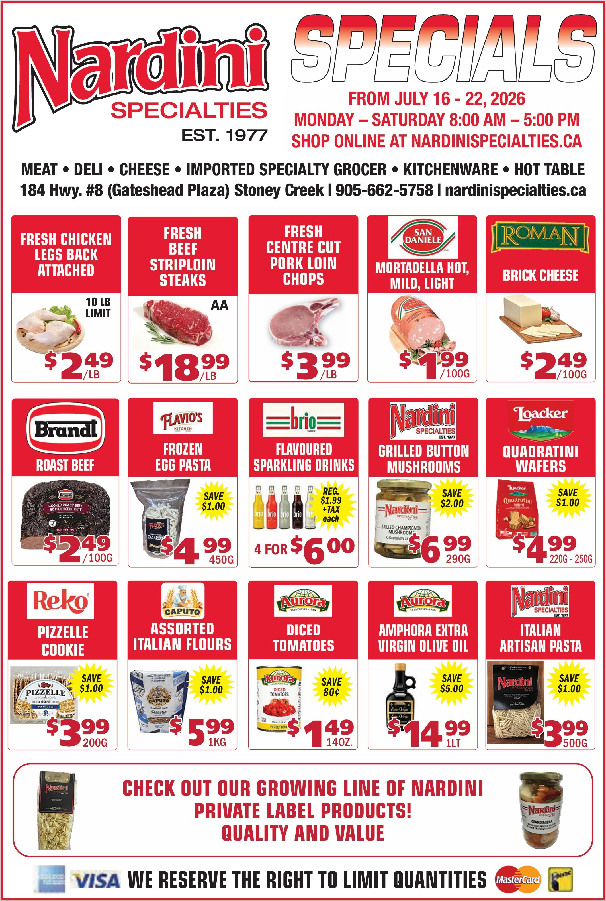 Nardini Specialties Flyer July 16 to 22