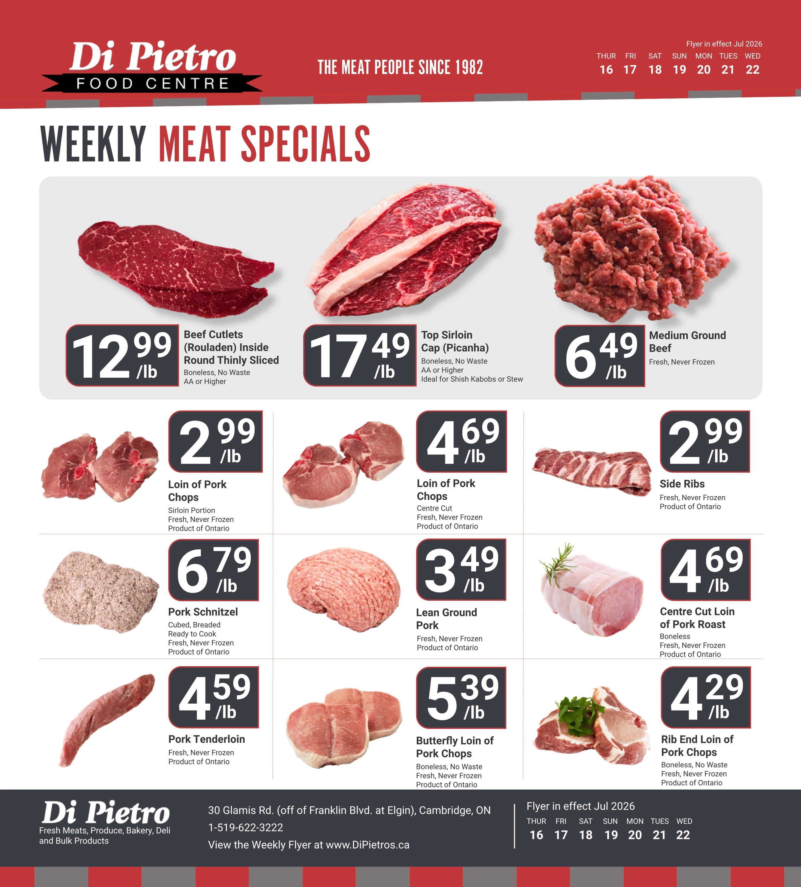 Di Pietro Food Centre Flyer July 16 to 22