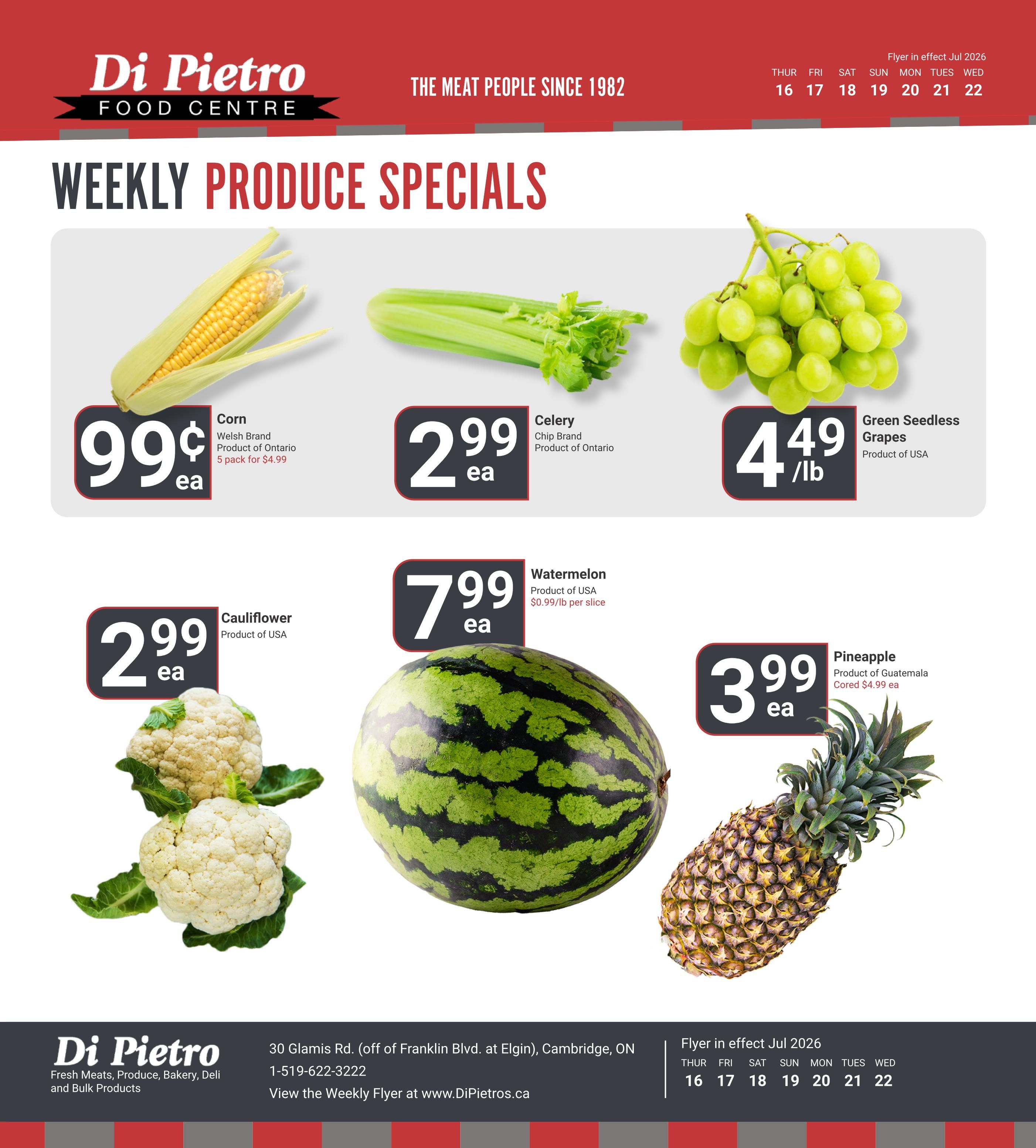 Di Pietro Food Centre Flyer July 16 to 22