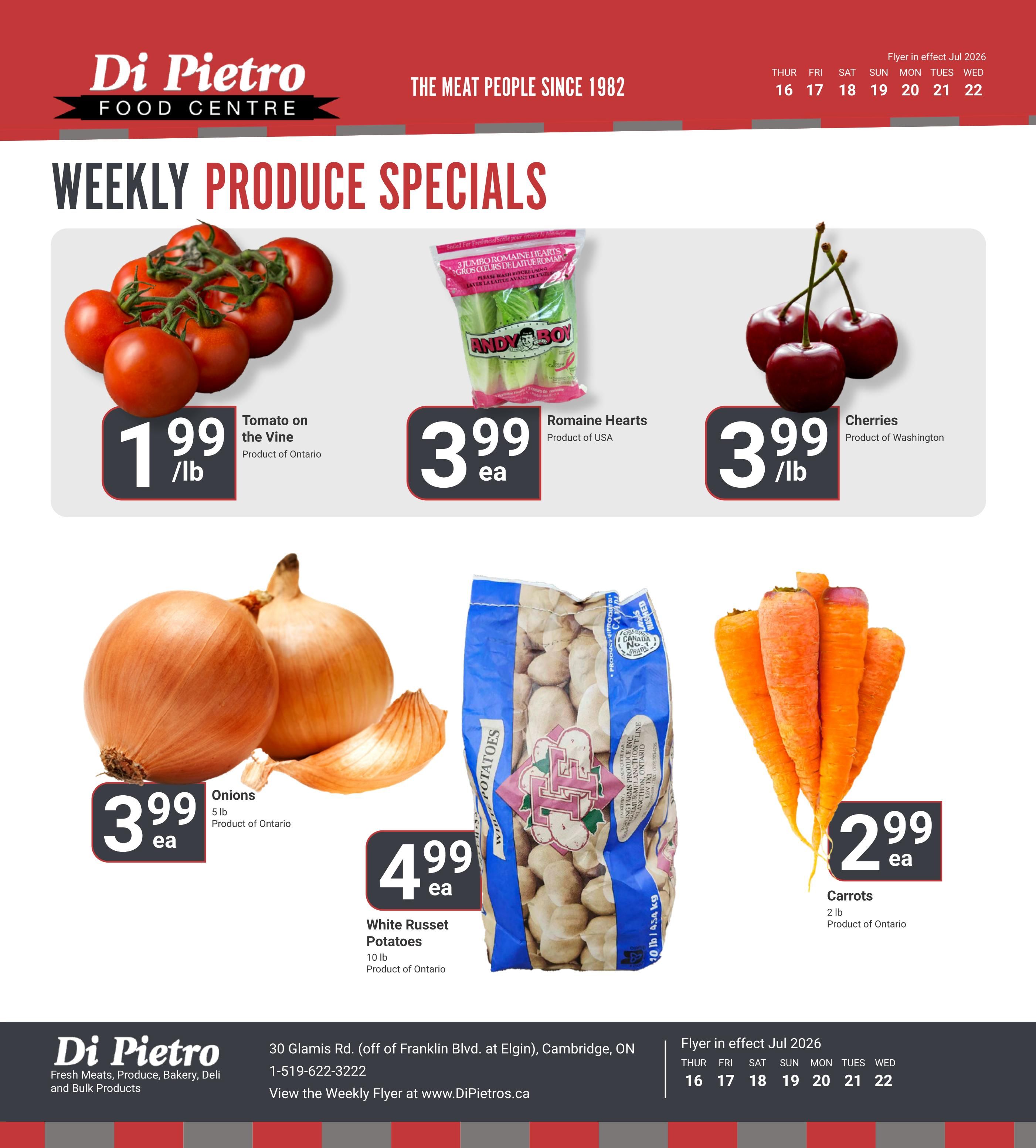 Di Pietro Food Centre Flyer July 16 to 22