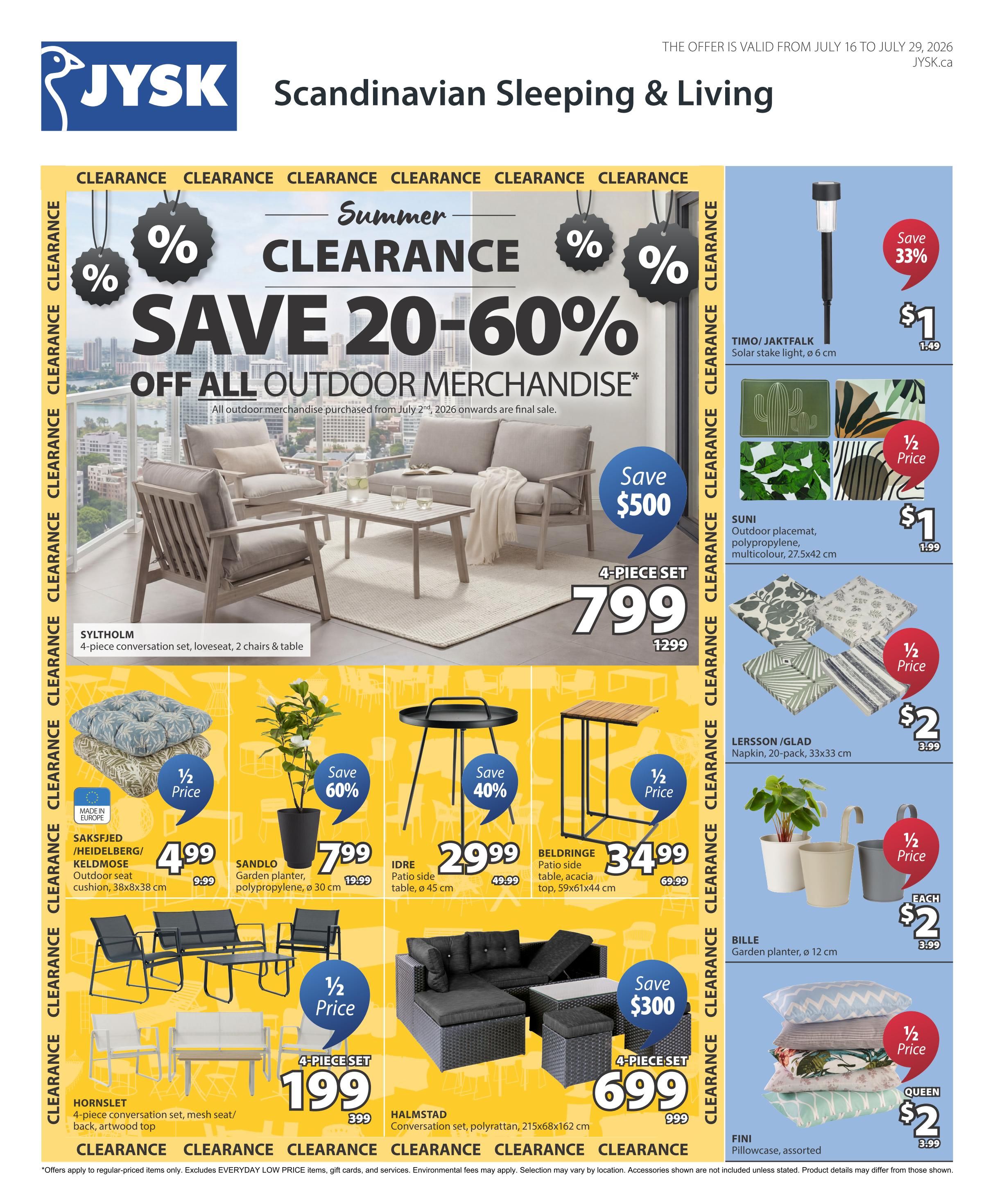 JYSK Flyer July 16 to 29