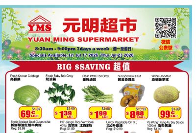 Yuan Ming Supermarket Flyer July 17 to 23
