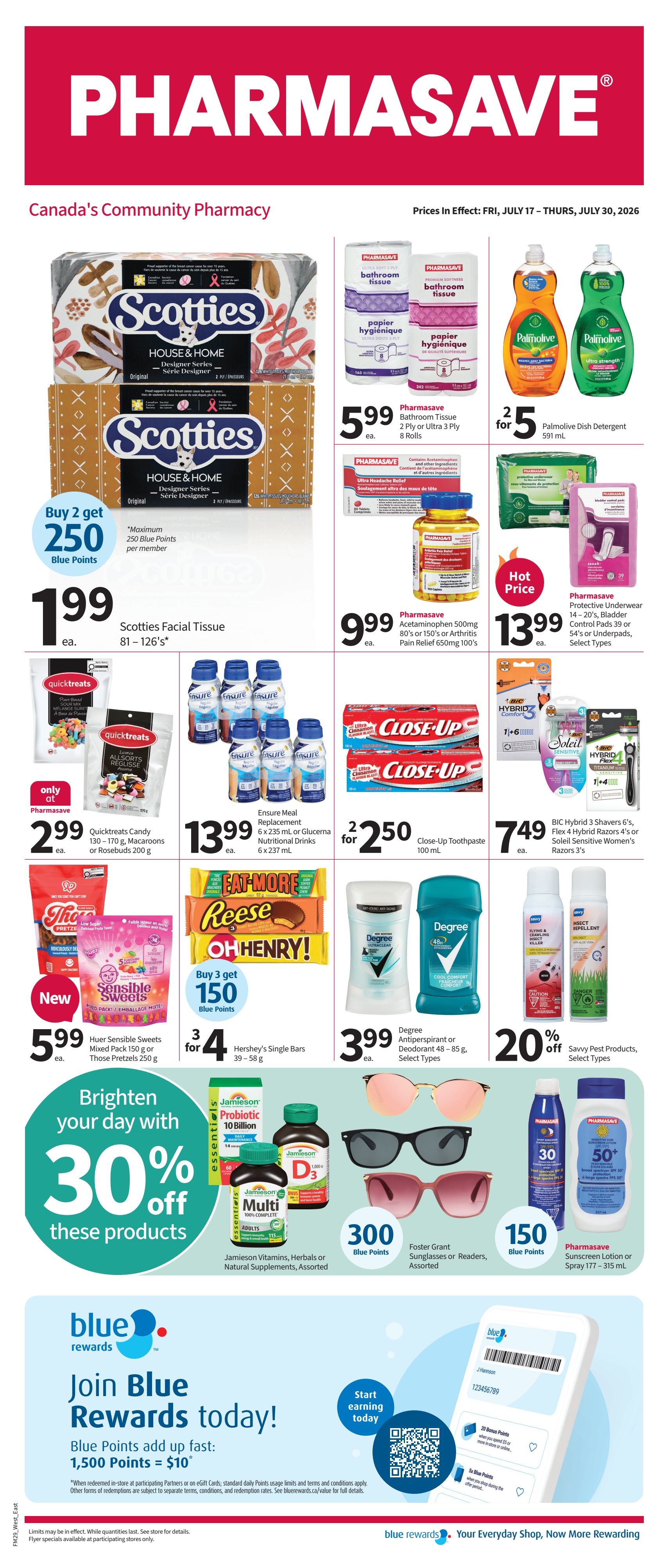 Pharmasave (ON & West) Flyer July 17 to 30