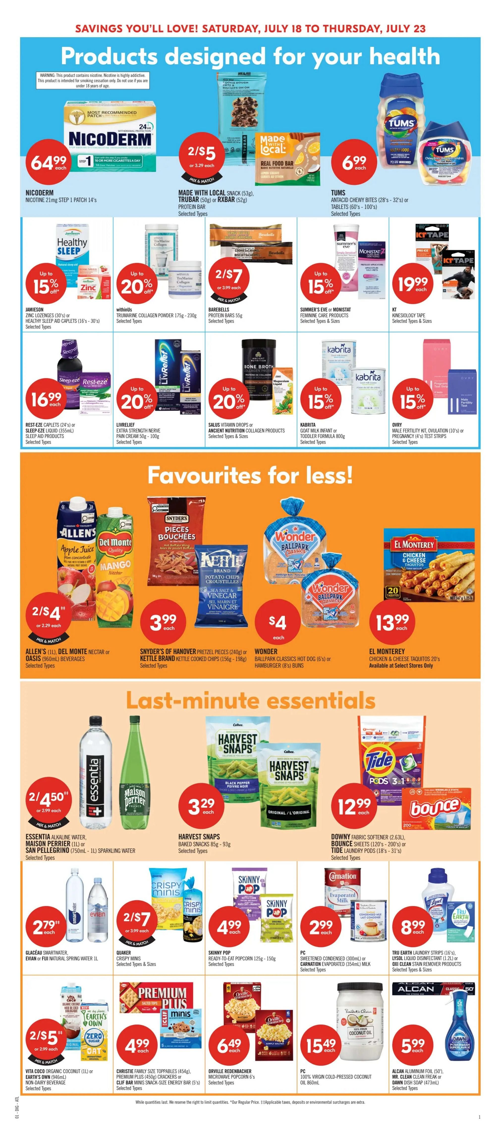 Shoppers Drug Mart (Atlantic) Flyer July 18 to 23