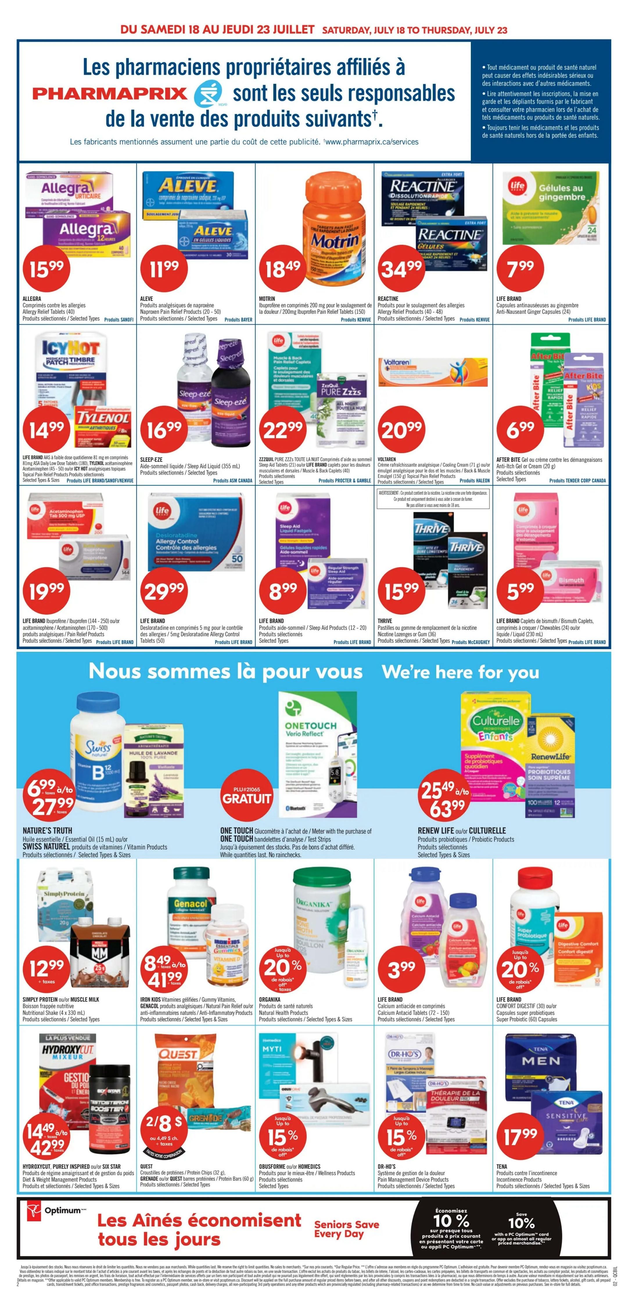 Pharmaprix Flyer July 18 to 23