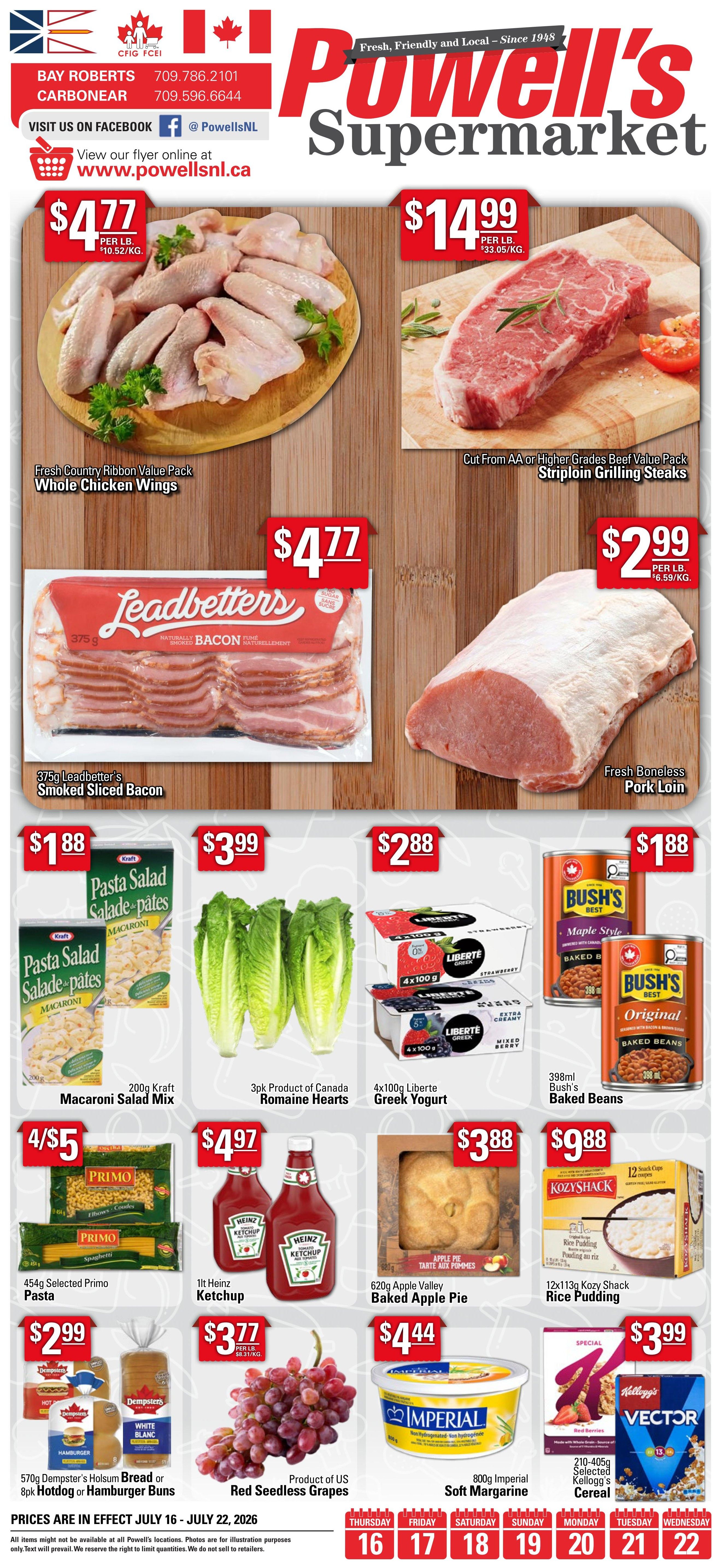 Powell's Supermarket Flyer July 16 to 22