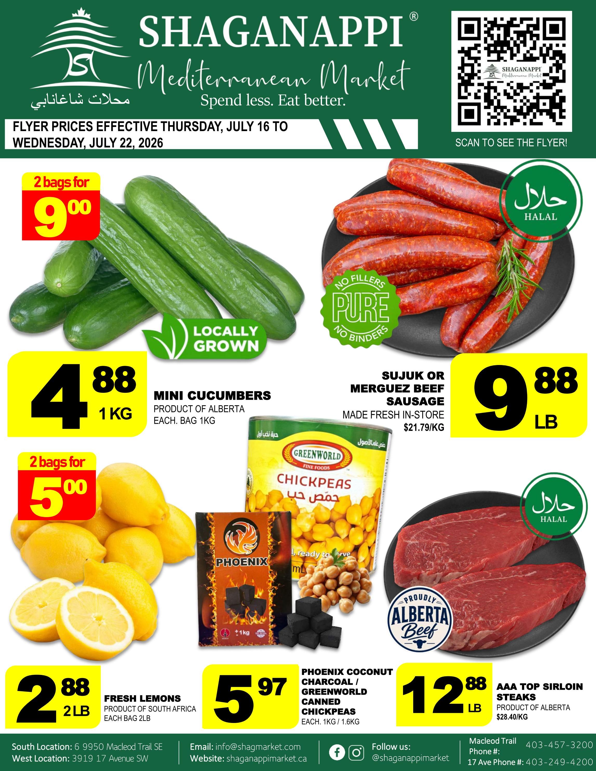 Shaganappi Mediterranean Market Flyer July 16 to 22