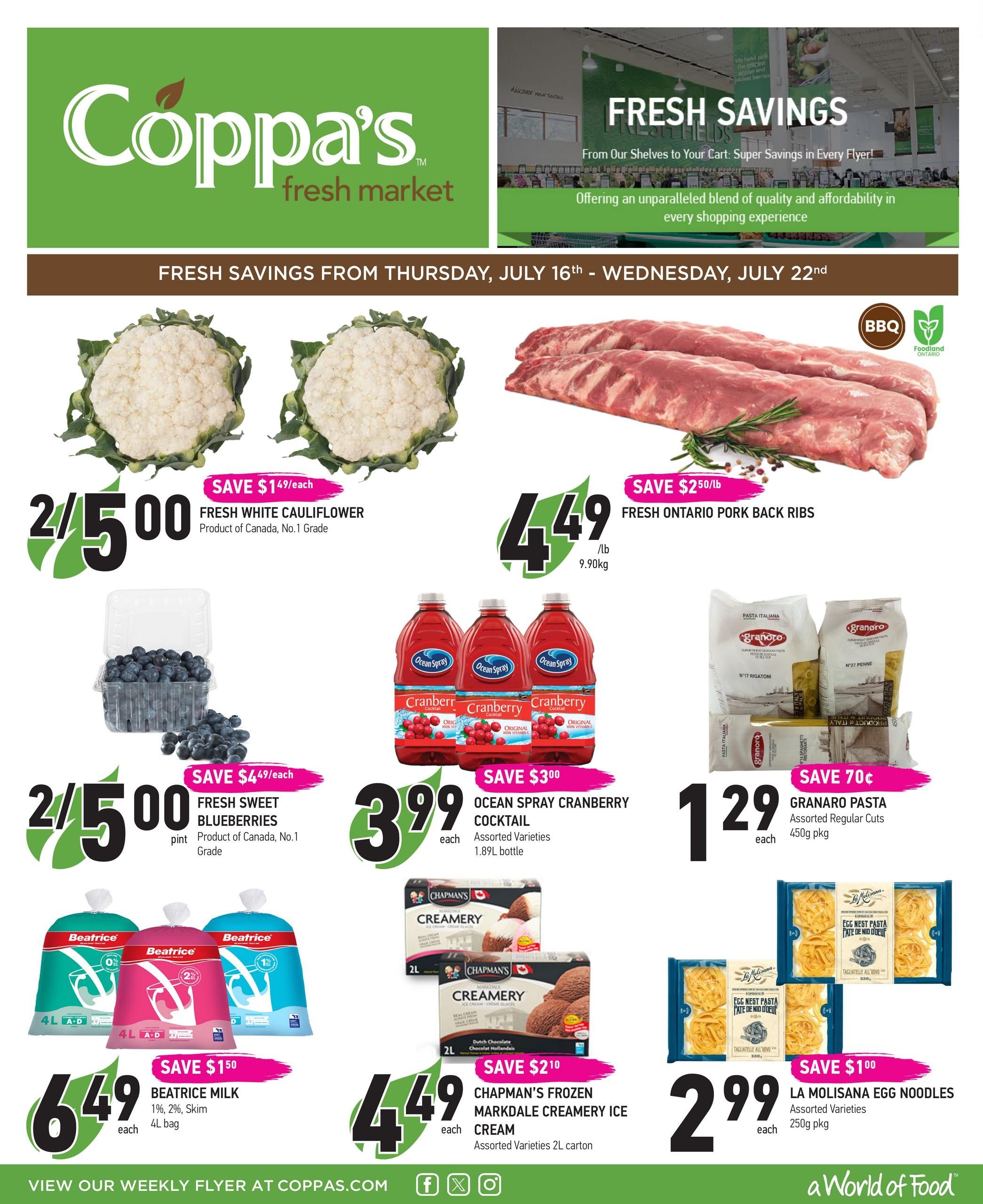 Coppa's Fresh Market Flyer July 16 to 22