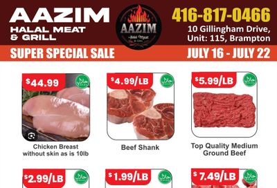 Aazim Halal Meat & Grill Flyer July 16 to 22