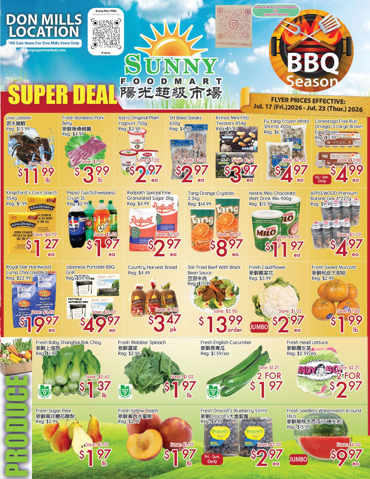 Sunny Foodmart (Don Mills) Flyer July 17 to 23