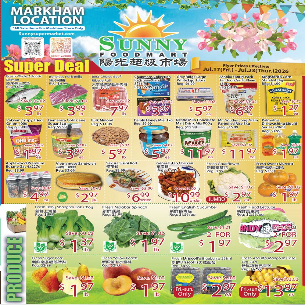 Sunny Foodmart (Markham) Flyer July 17 to 23