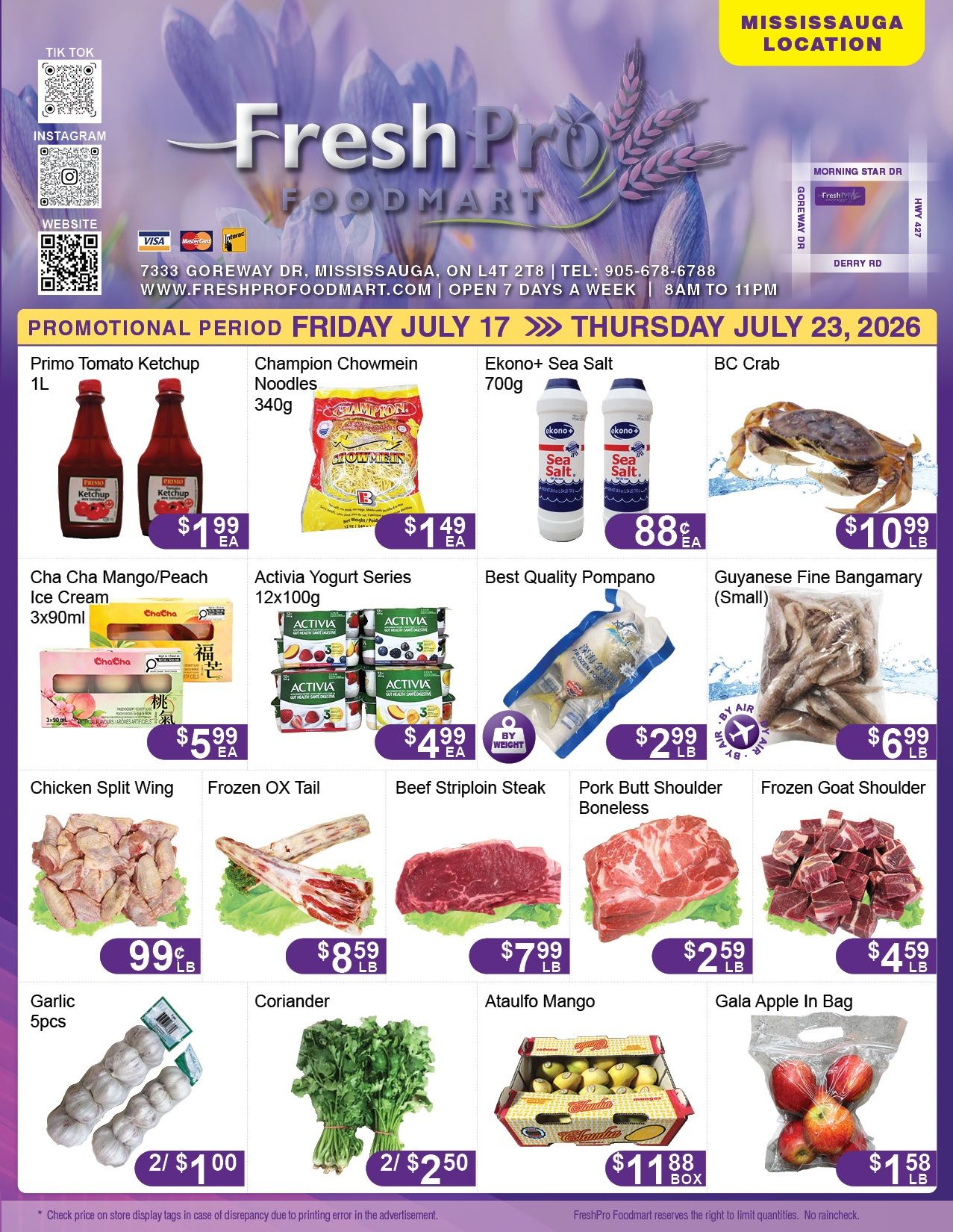 FreshPro Foodmart (Mississauga) Flyer July 17 to 23