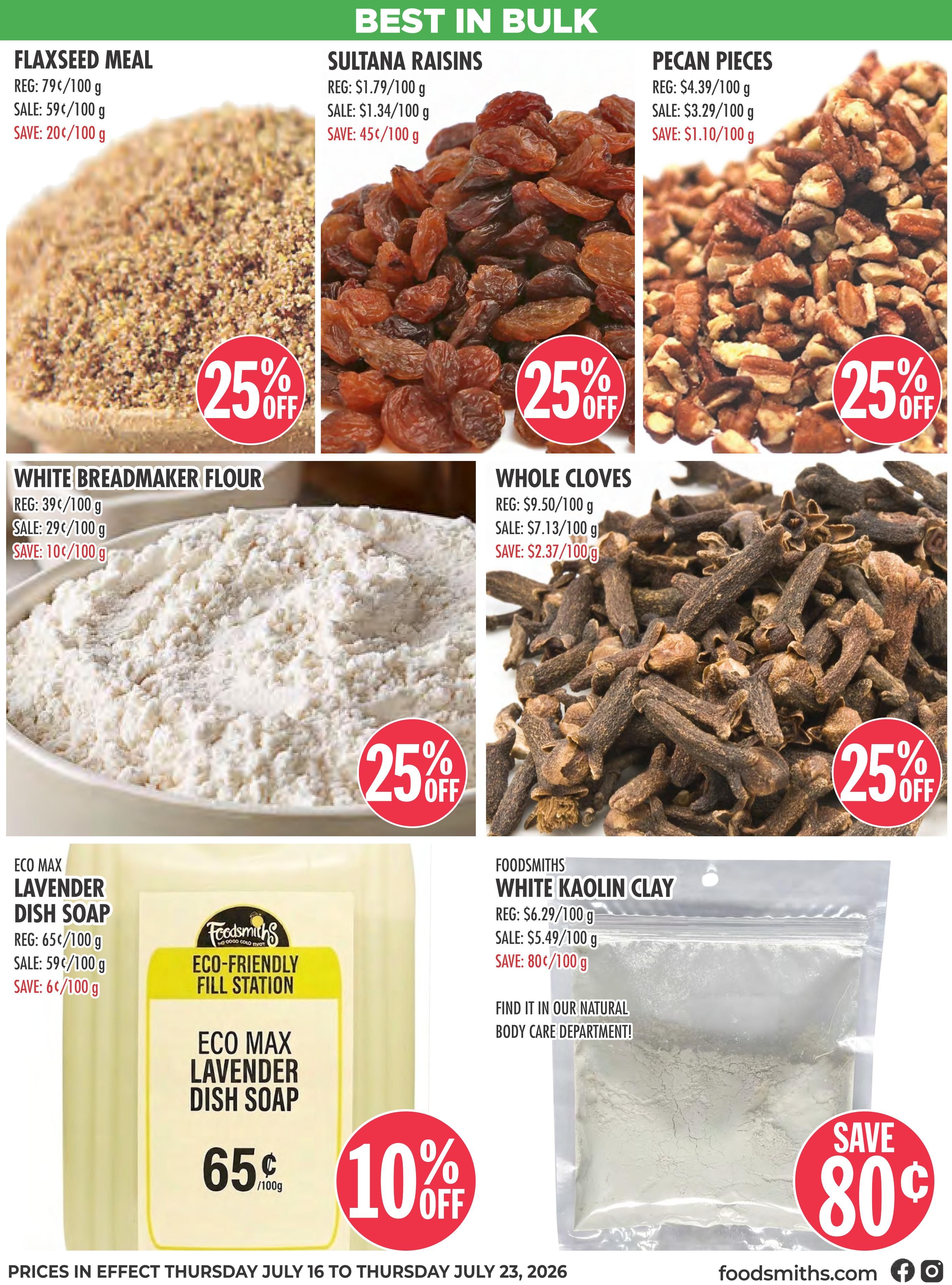 Foodsmiths Flyer July 16 to 23