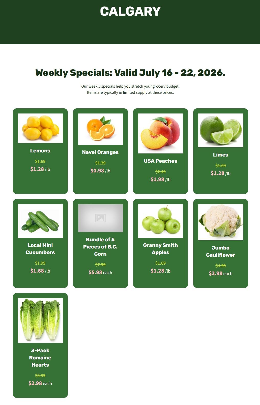 H&W Produce Flyer July 16 to 22