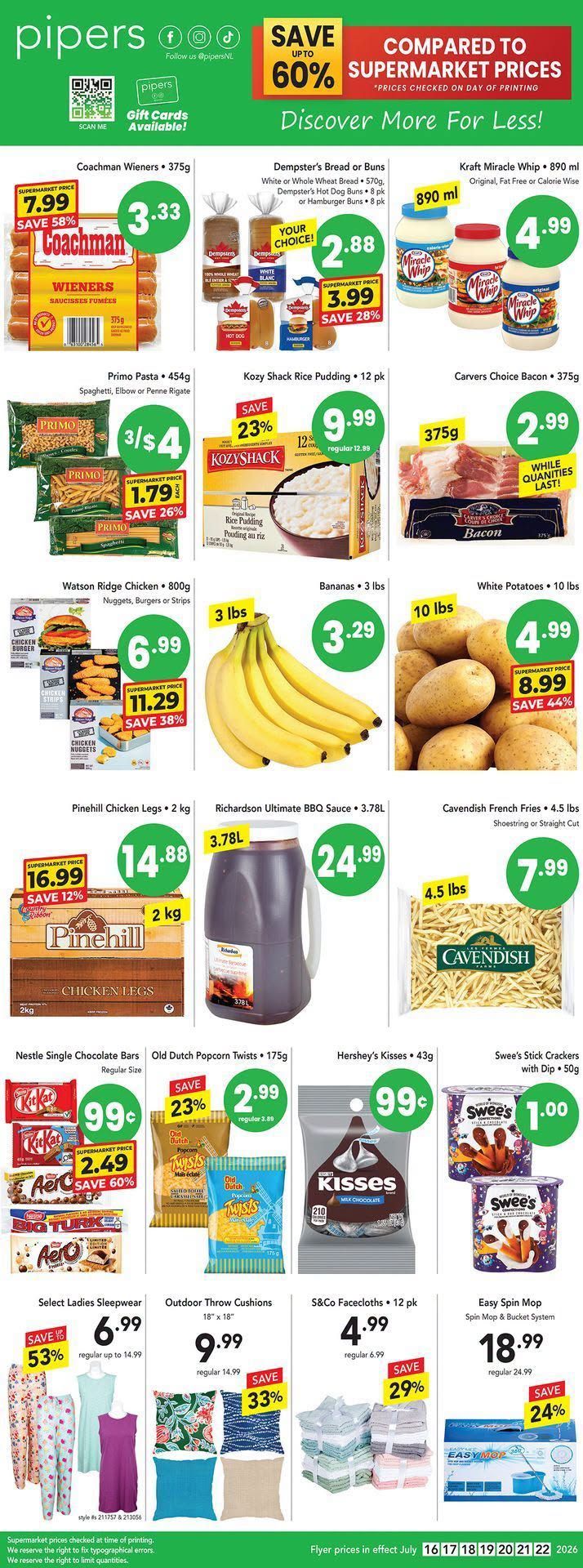 Pipers Superstore Flyer July 16 to 22