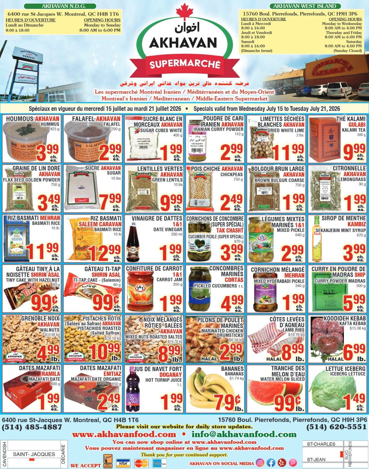 Akhavan Supermarche Flyer July 15 to 21