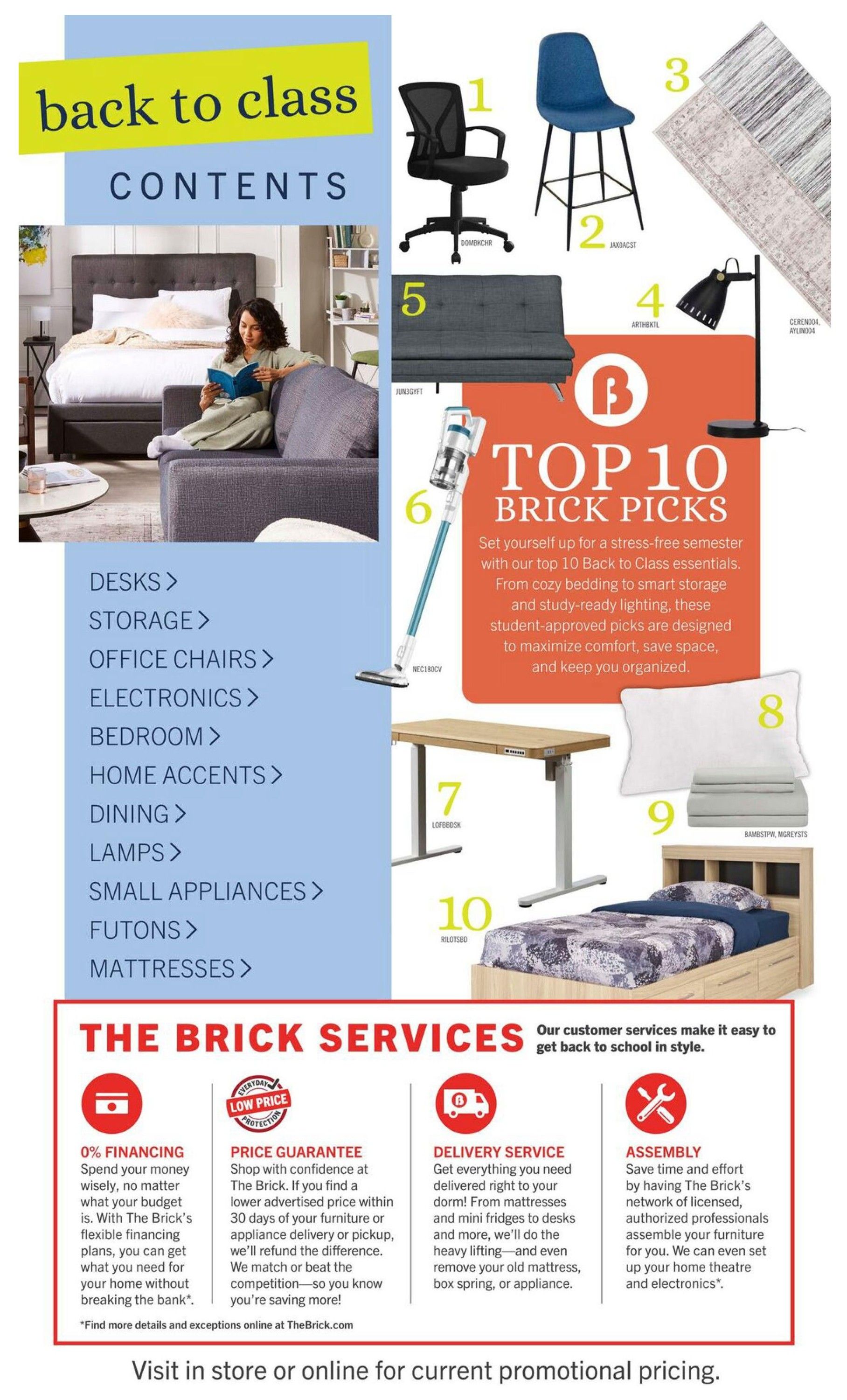 The Brick Back To Class Flyer July 16 to 29