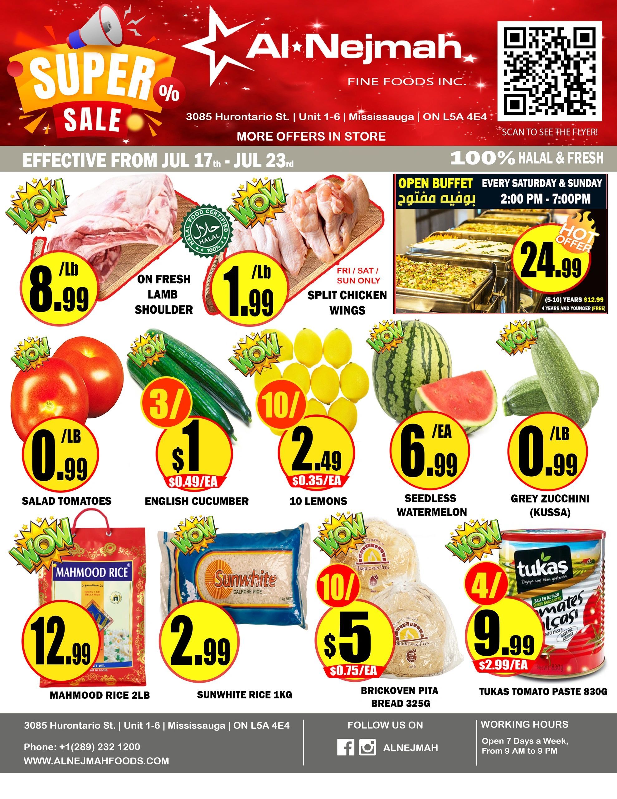 Alnejmah Fine Foods Inc. Flyer July 17 to 23