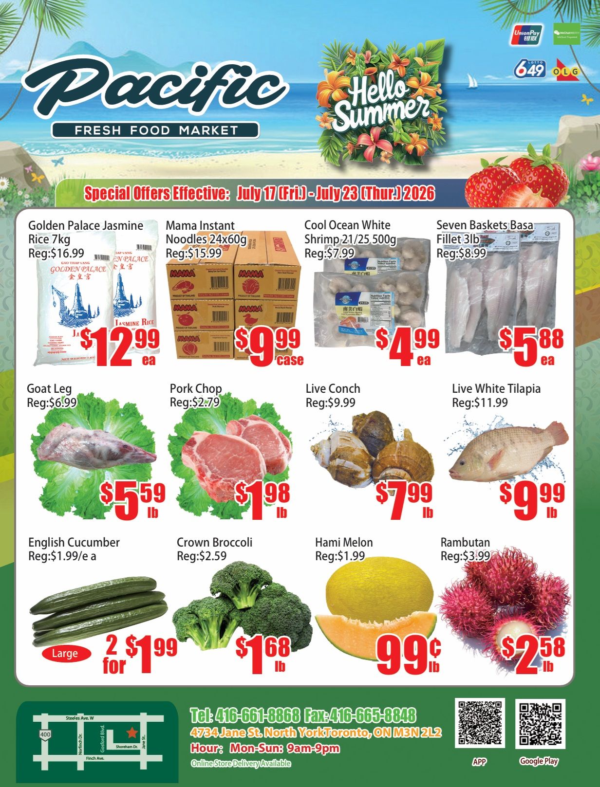 Pacific Fresh Food Market (North York) Flyer July 17 to 23
