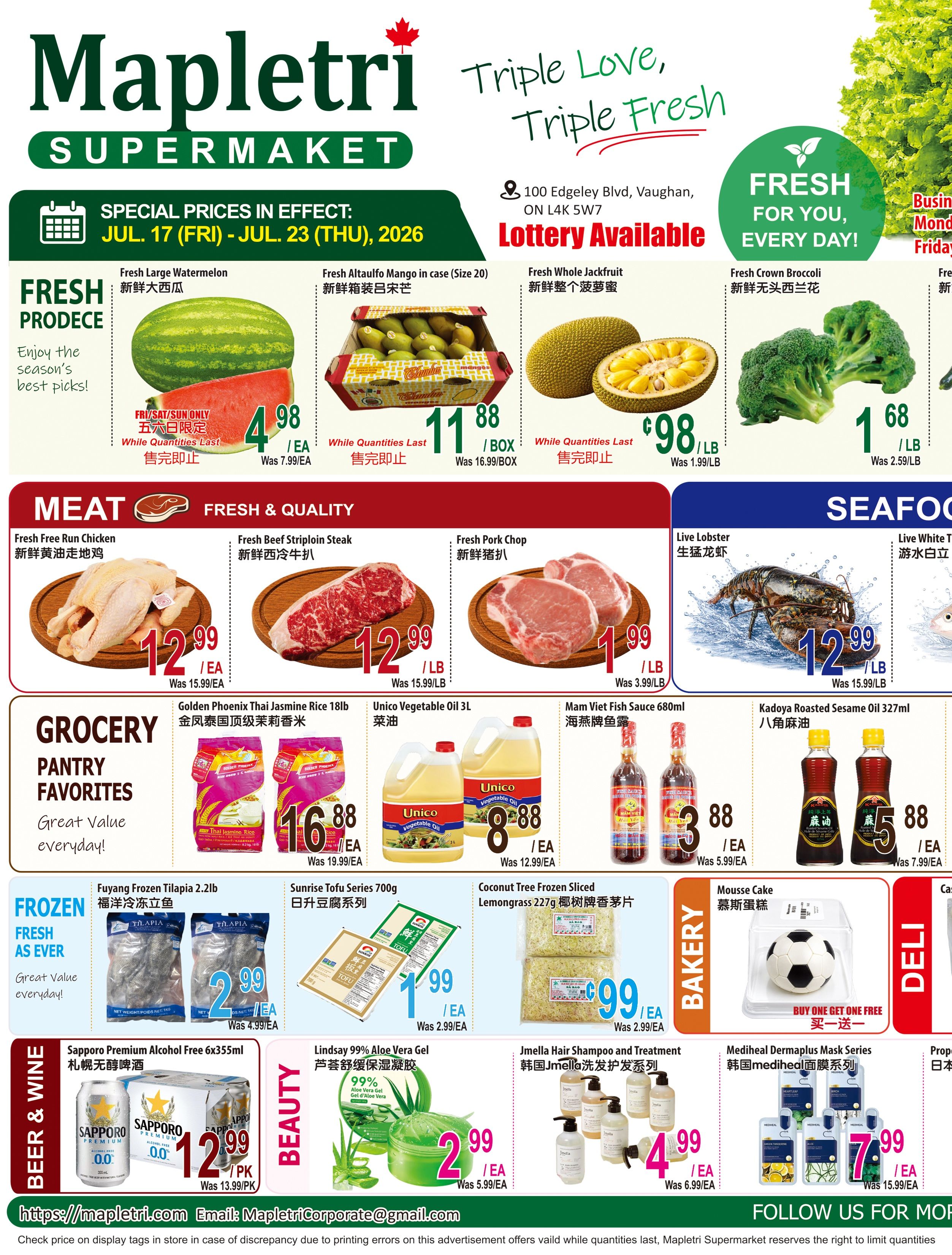 Mapletri Supermarket Flyer July 17 to 23