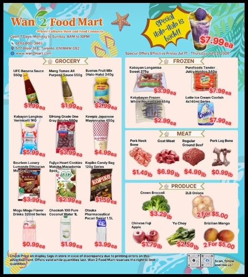 Wan 2 Food Mart Flyer July 17 to 23
