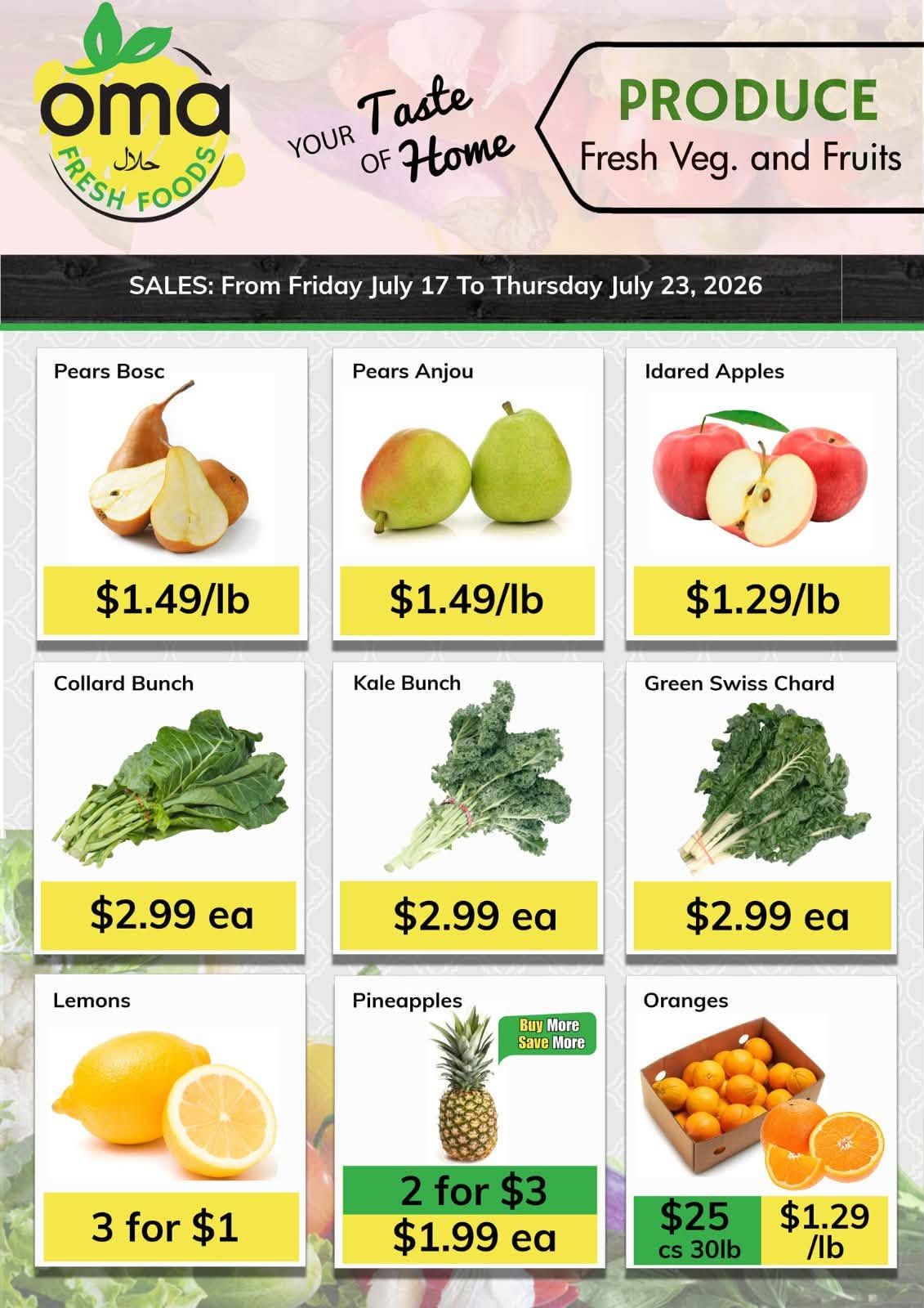 Oma Fresh Foods Flyer July 17 to 23