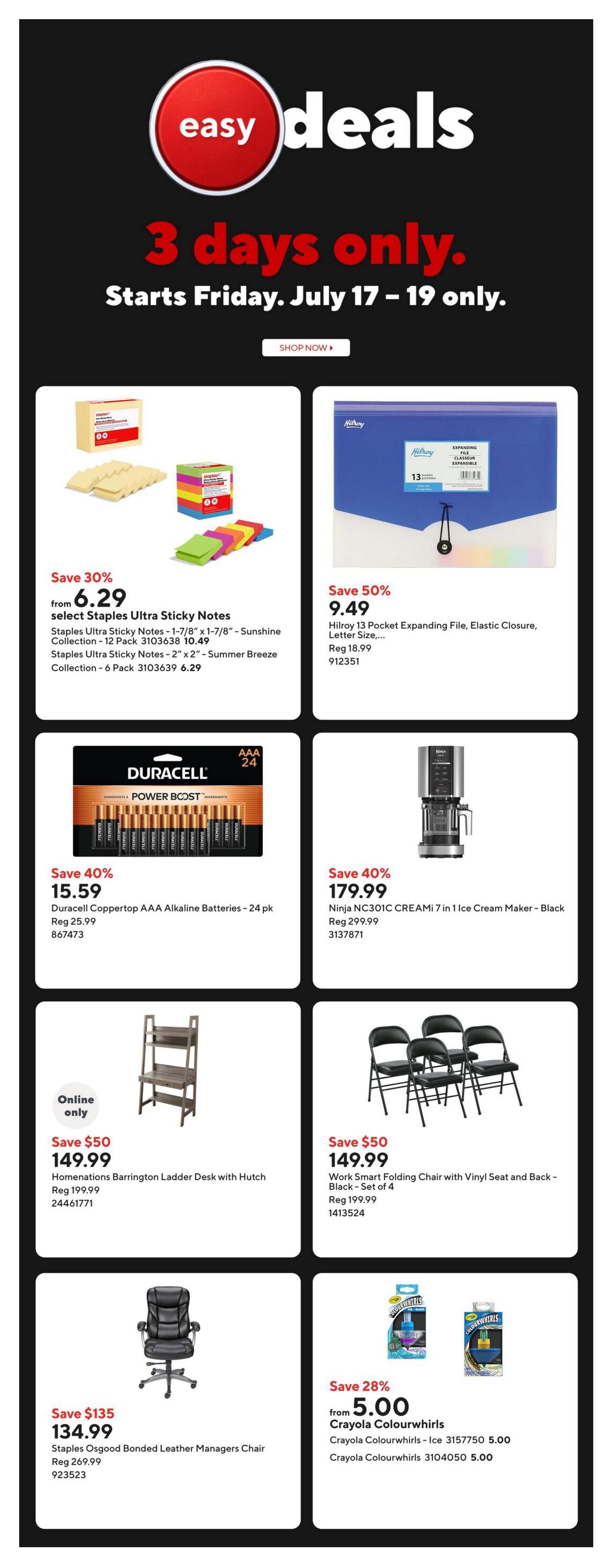 Staples Flyer July 17 to 23
