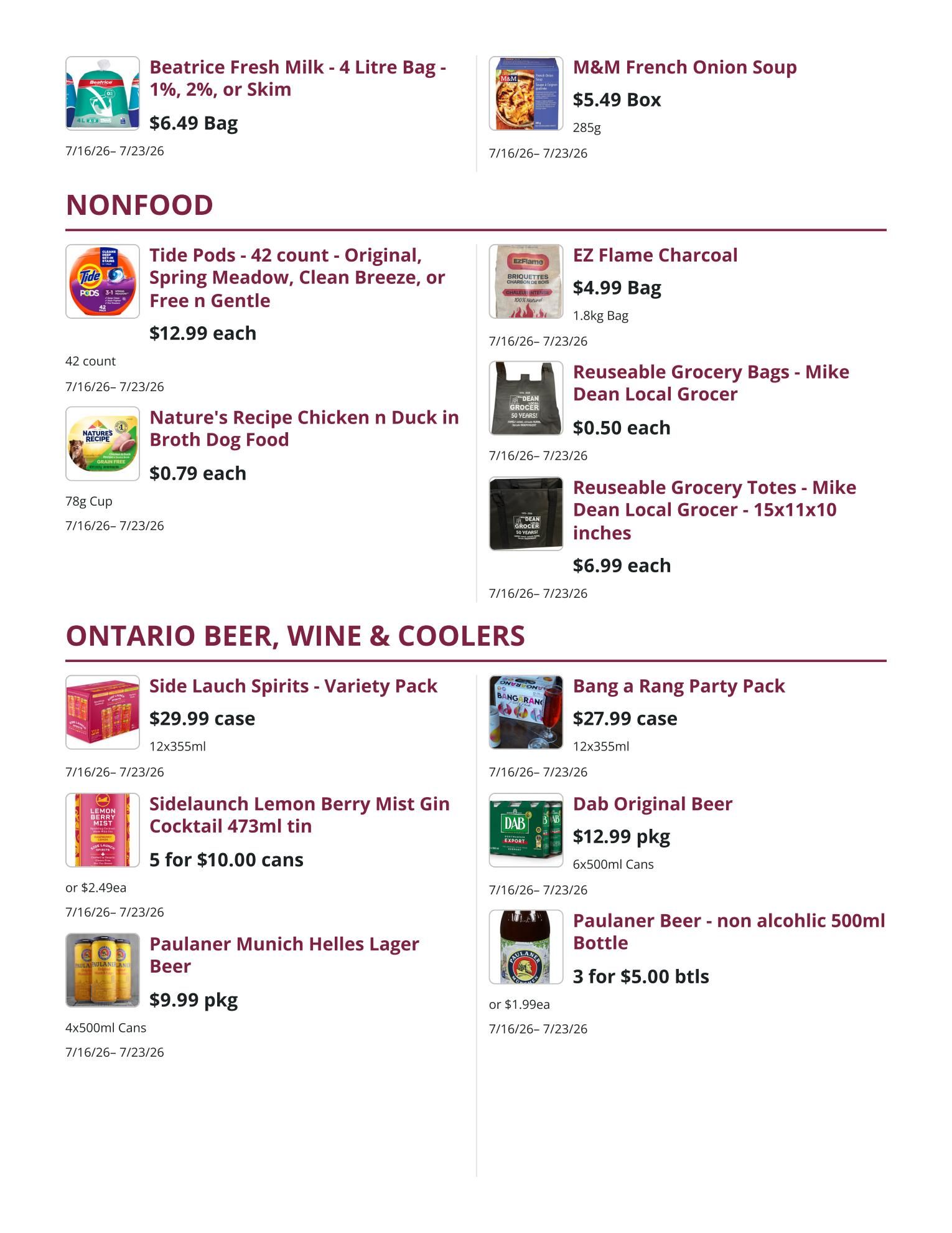 Mike Dean Local Grocer Flyer July 16 to 23