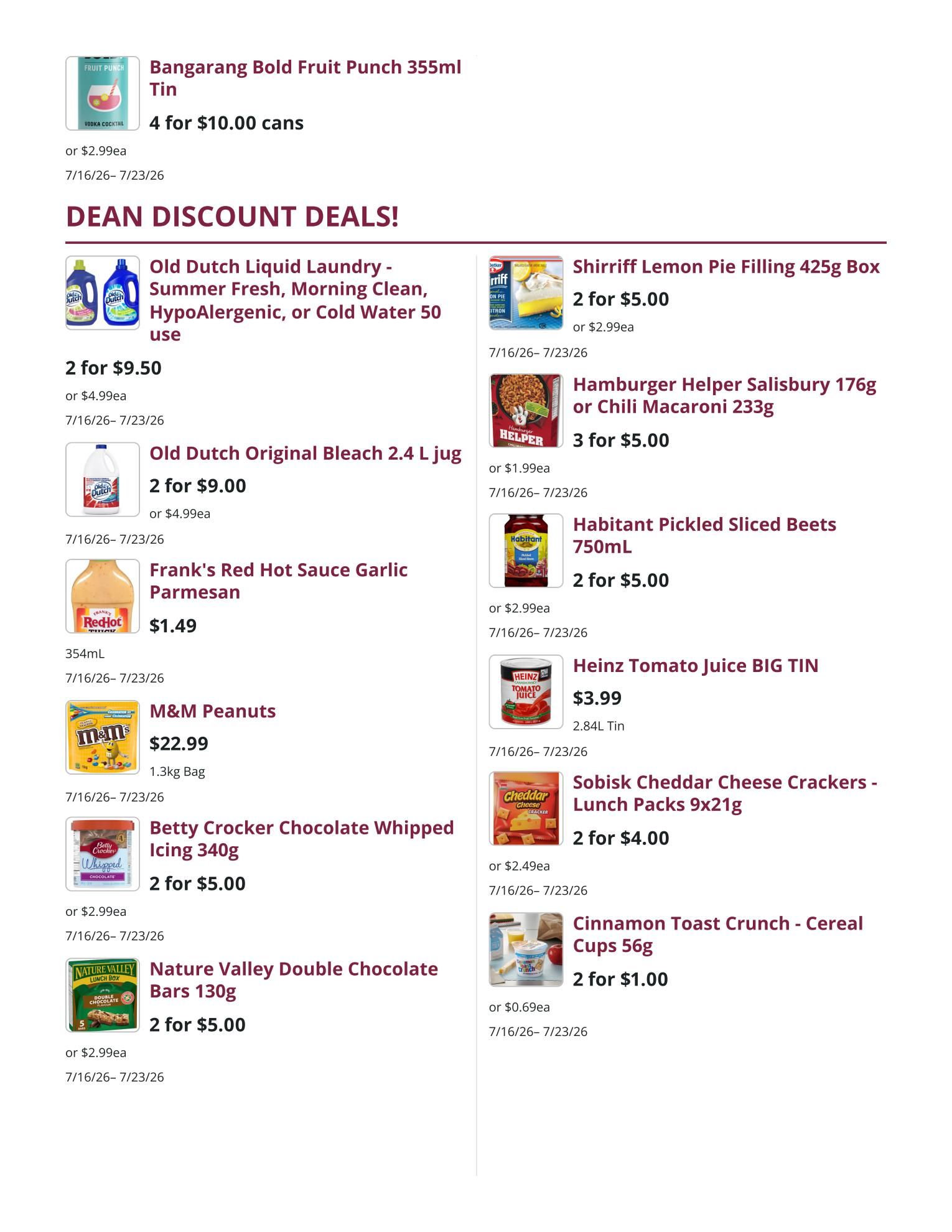 Mike Dean Local Grocer Flyer July 16 to 23