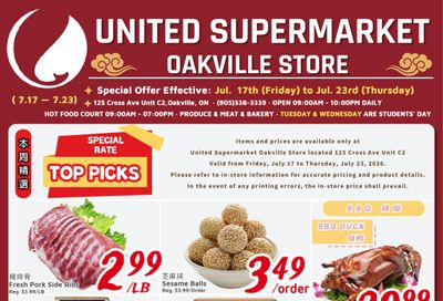 United Supermarket (Oakville) Flyer July 17 to 23