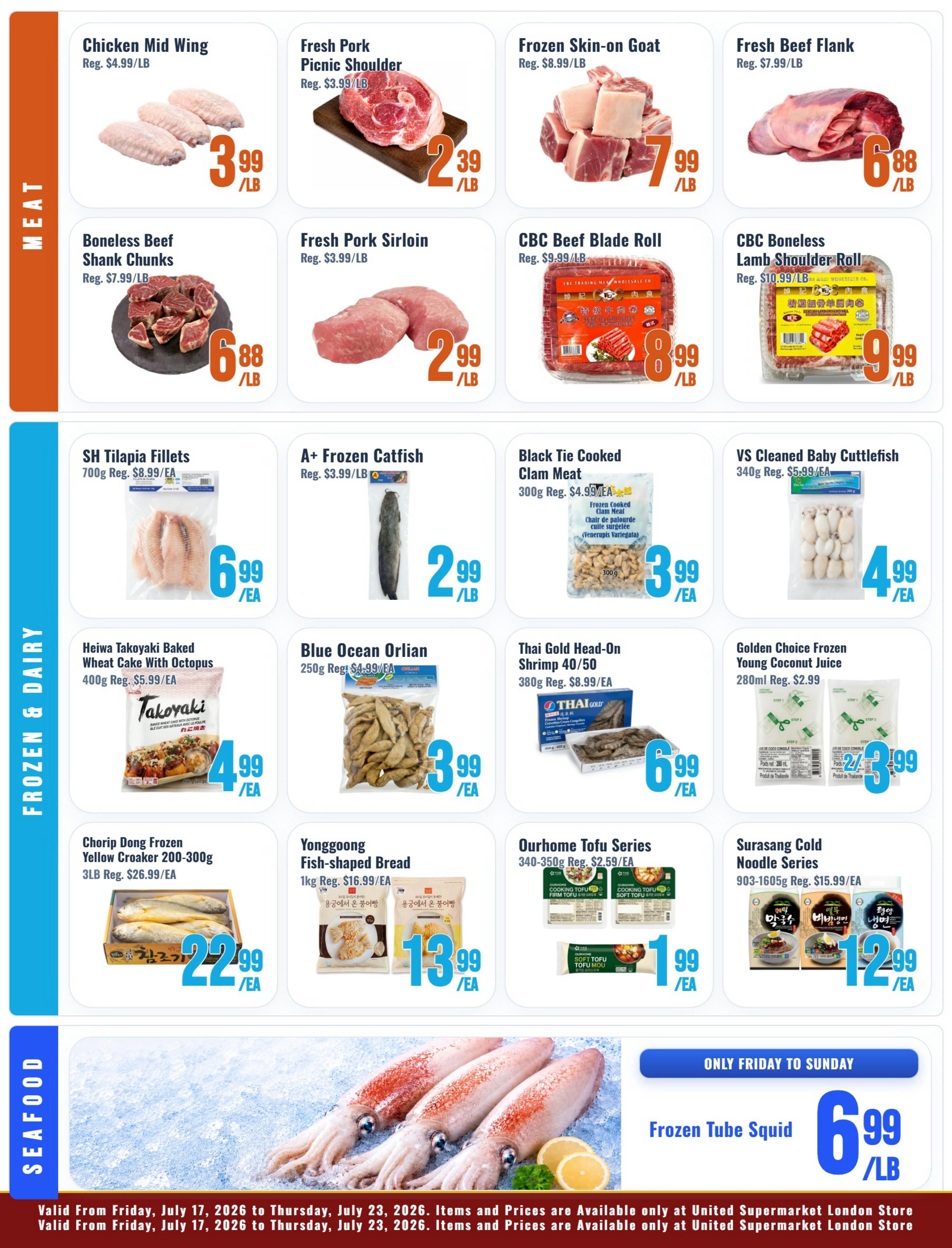 United Supermarket (London) Flyer July 17 to 23